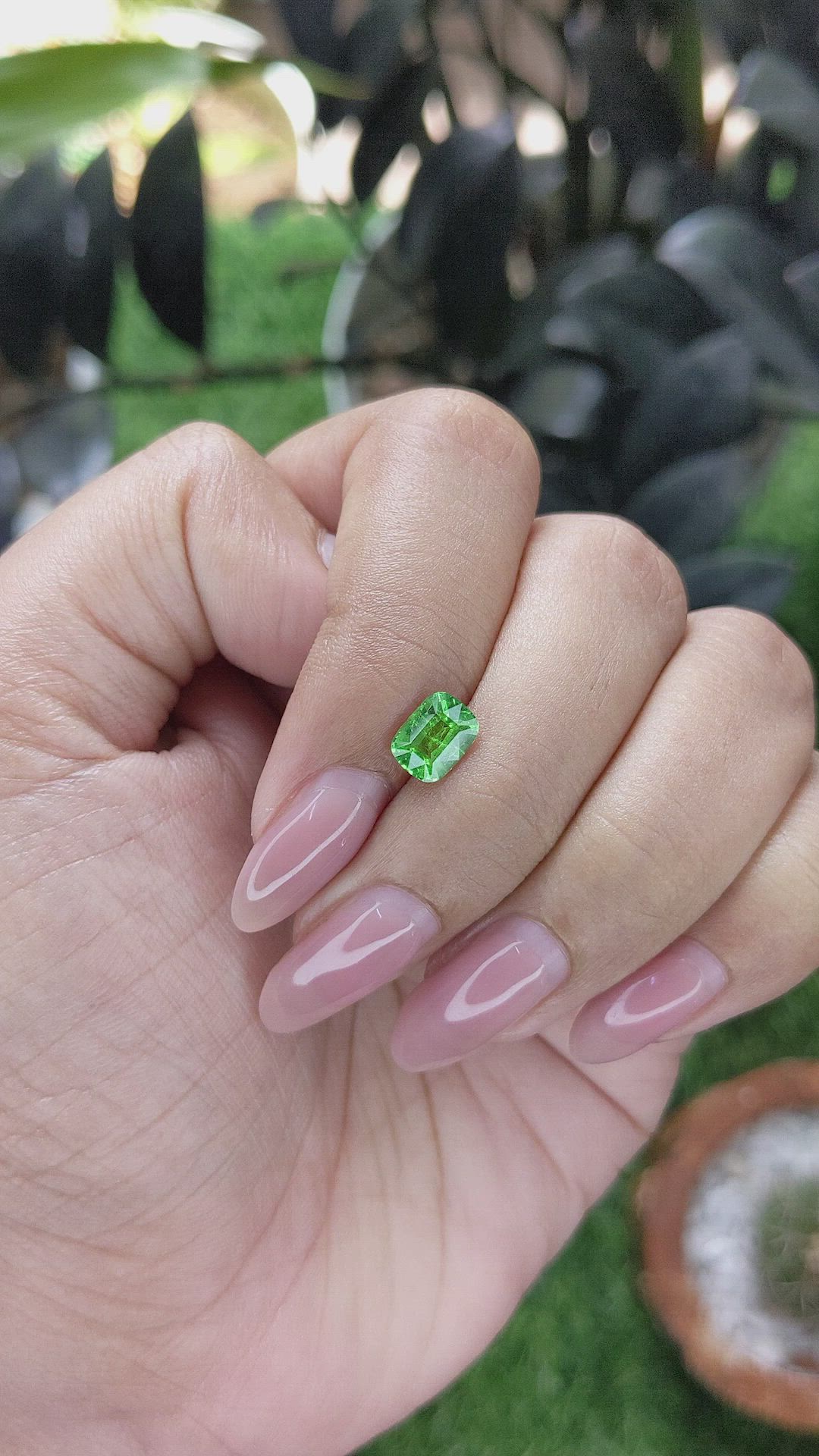 1.22 Ct. Tsavorite Garnet from Tanzania Size Video
