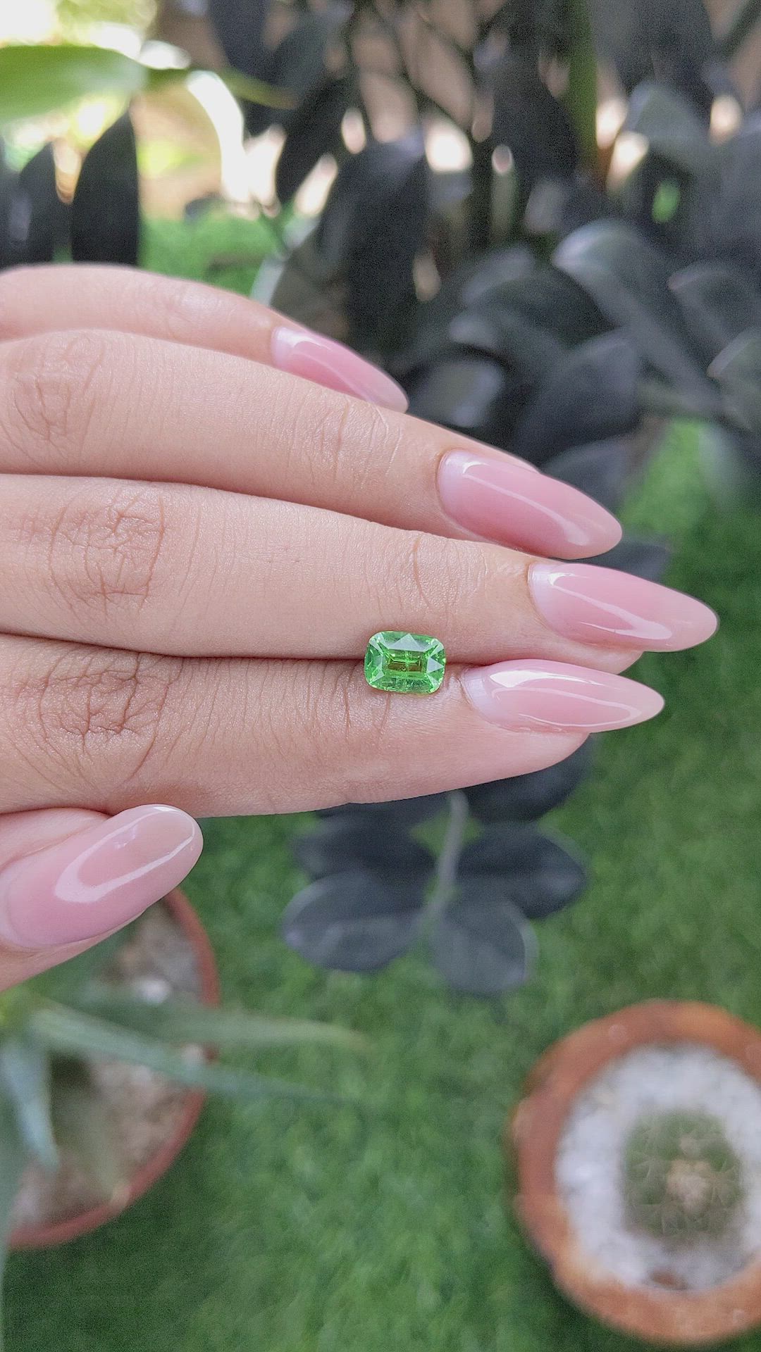 1.22 Ct. Tsavorite Garnet from Tanzania Size Video