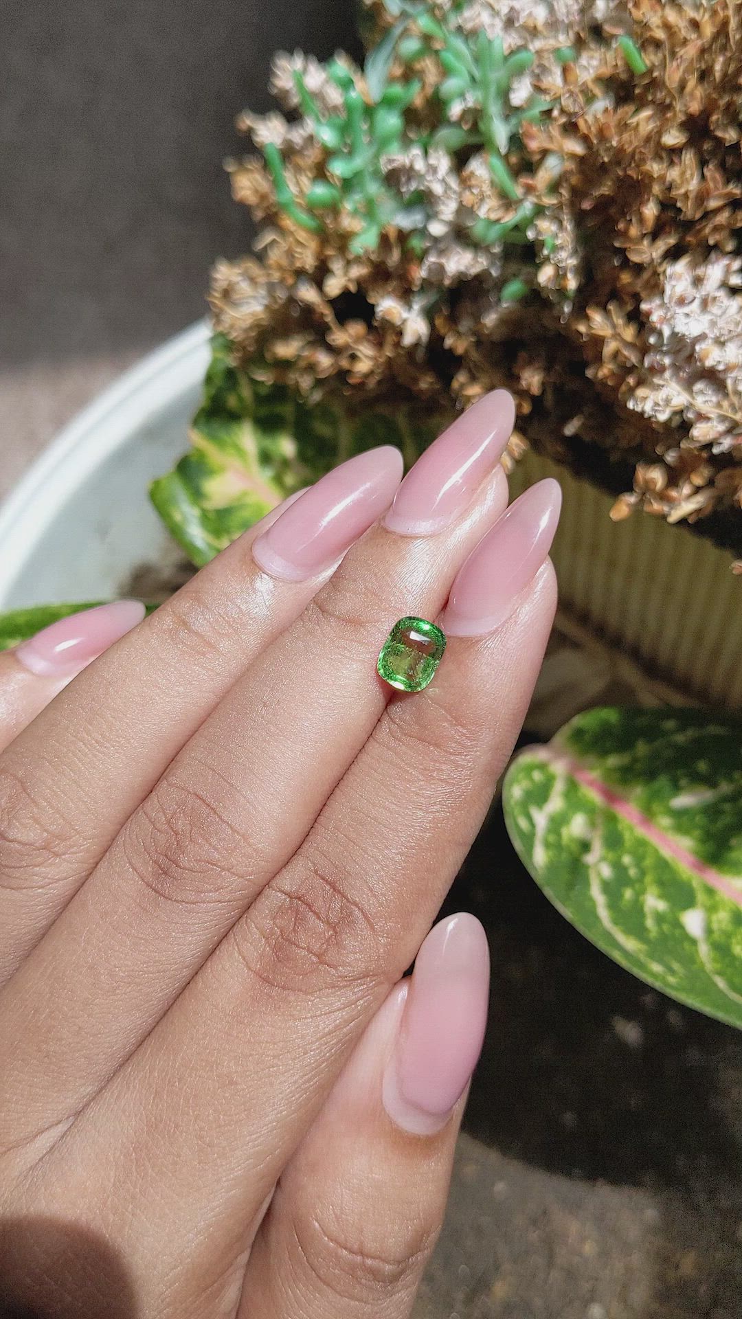 1.31 Ct. Tsavorite Garnet from Tanzania Size Video