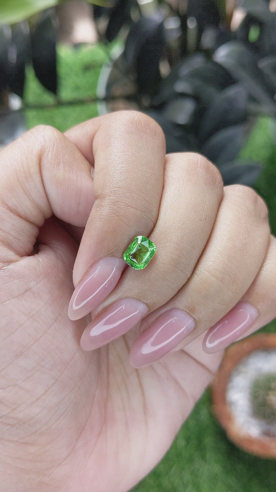 1.31 Ct. Tsavorite Garnet from Tanzania Size Video