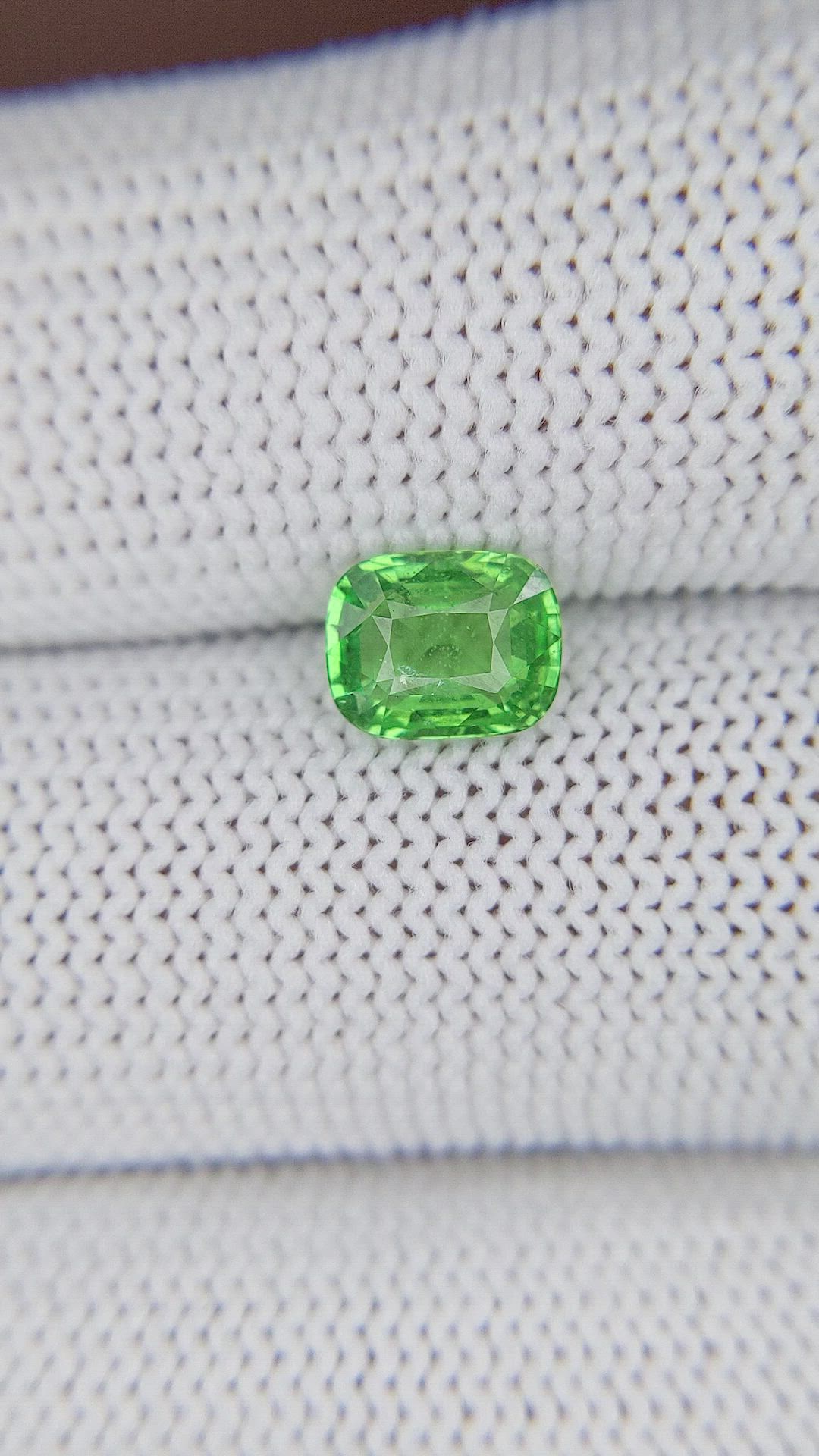 1.31 Ct. Tsavorite Garnet from Tanzania Size Video