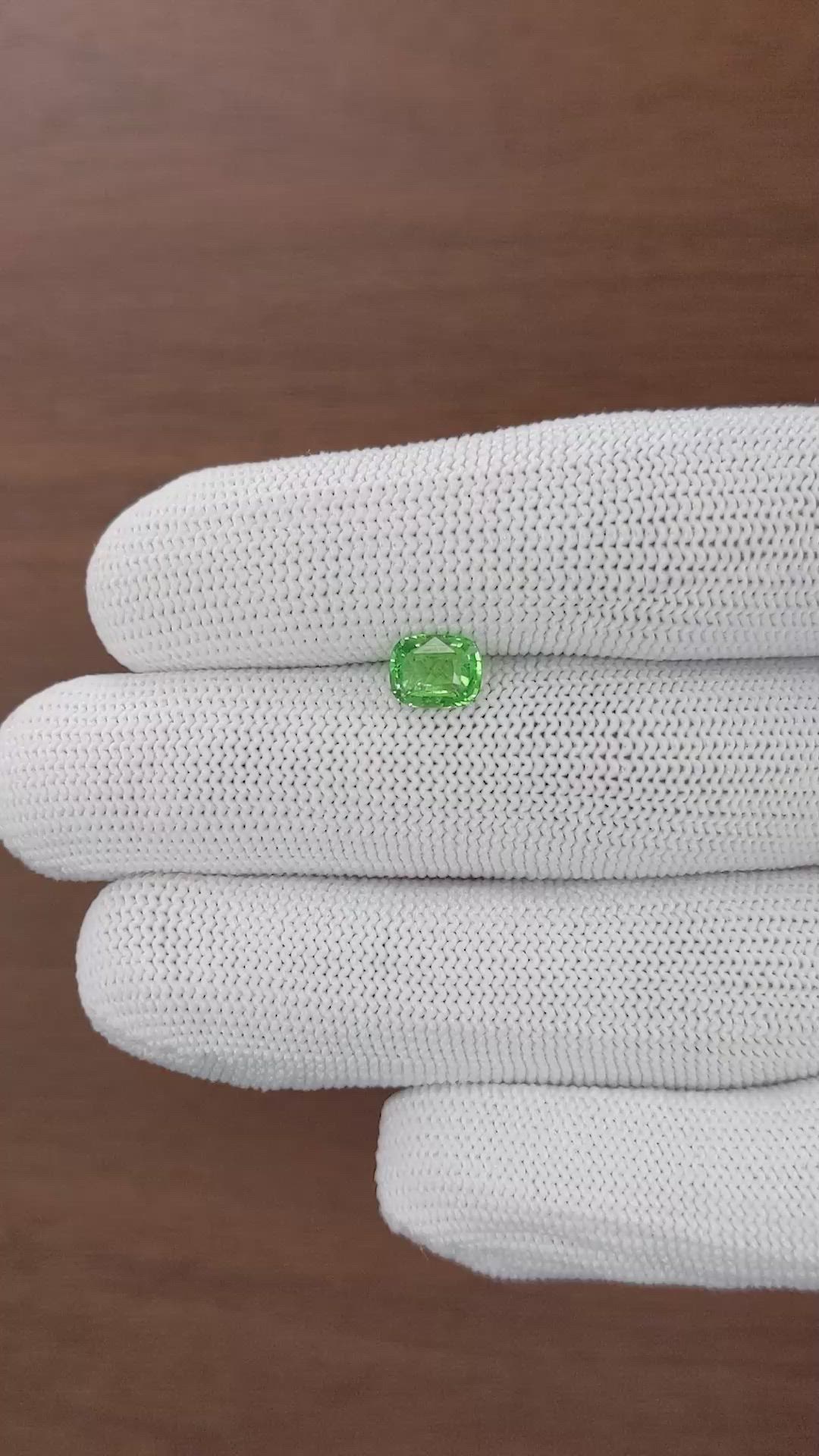 1.31 Ct. Tsavorite Garnet from Tanzania Size Video