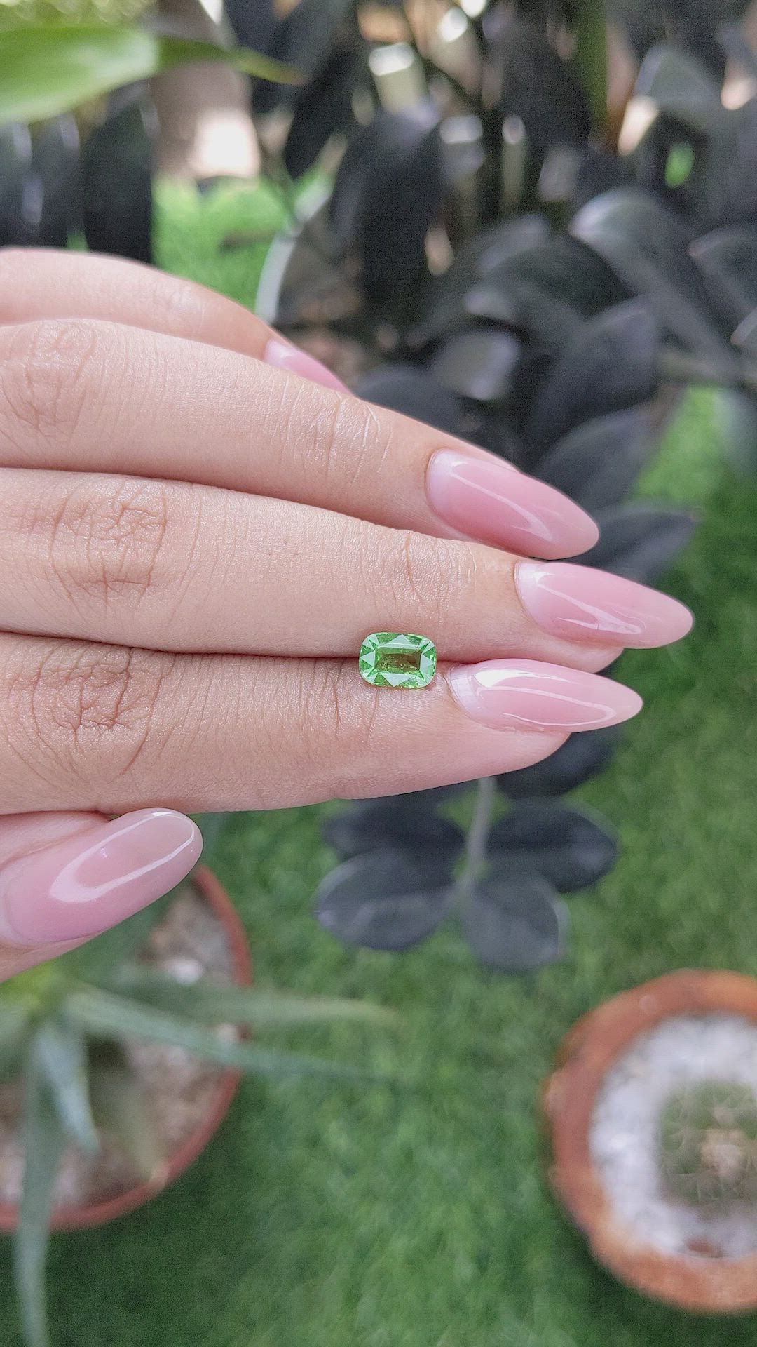 1.03 Ct. Tsavorite Garnet from Tanzania Size Video