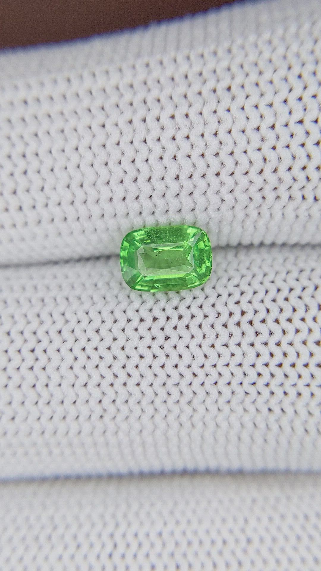 1.03 Ct. Tsavorite Garnet from Tanzania Size Video