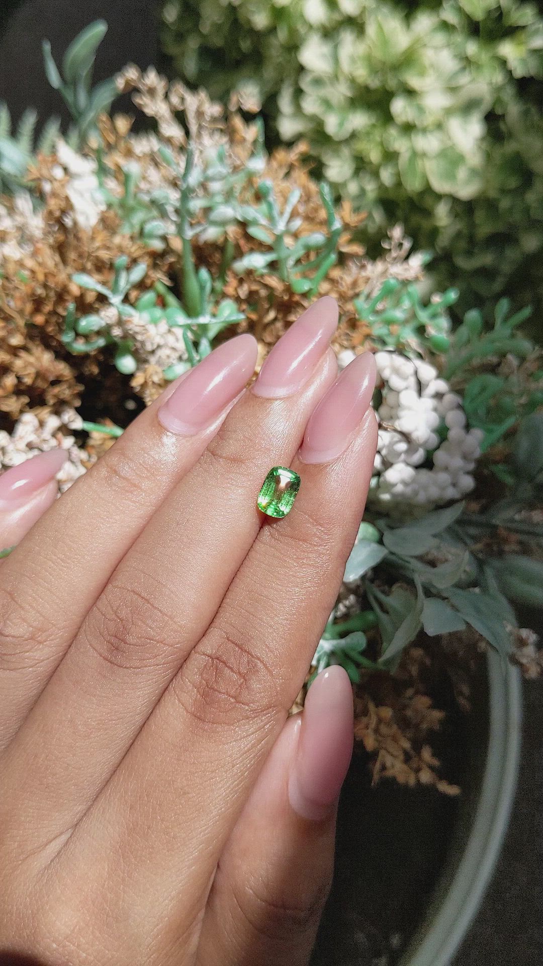 1.03 Ct. Tsavorite Garnet from Tanzania Size Video