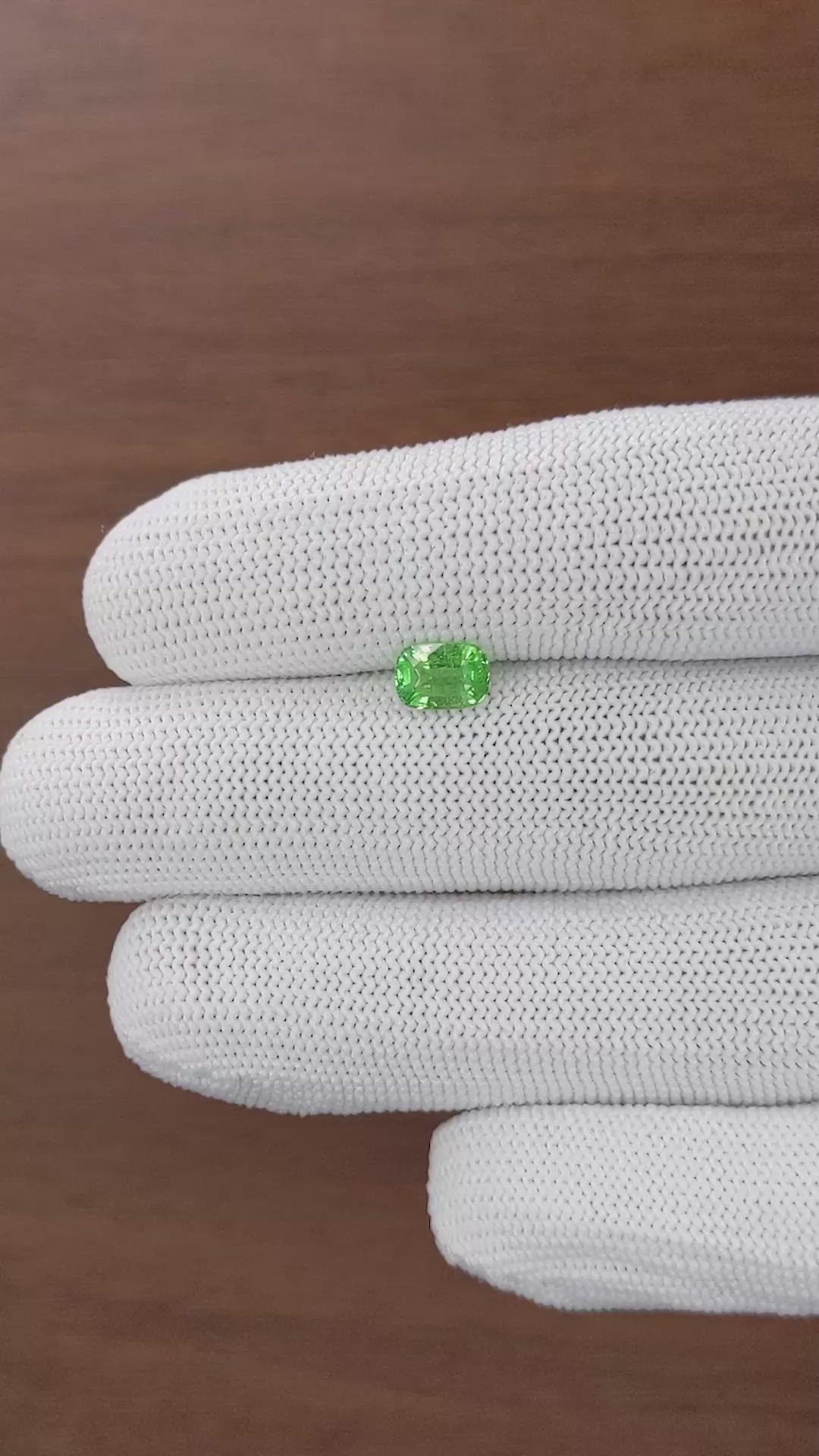 1.03 Ct. Tsavorite Garnet from Tanzania Size Video