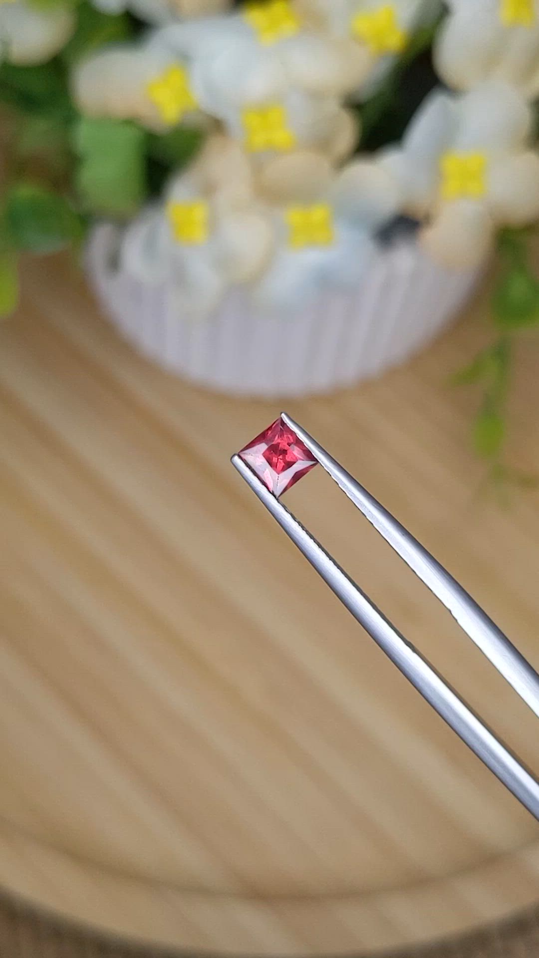 0.49 Ct. Purplish Red Rhodolite Garnet from Ceylon (Sri Lanka) Size Video
