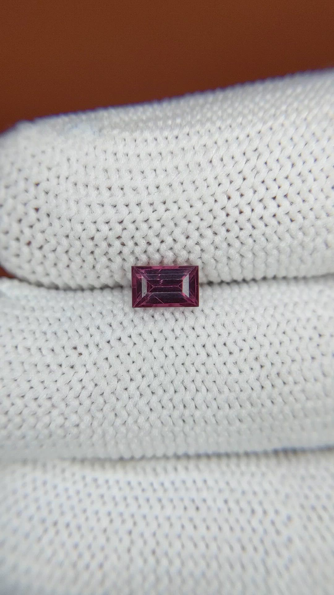 0.74 Ct. Pinkish Purple Rhodolite Garnet from Ceylon (Sri Lanka) Size Video