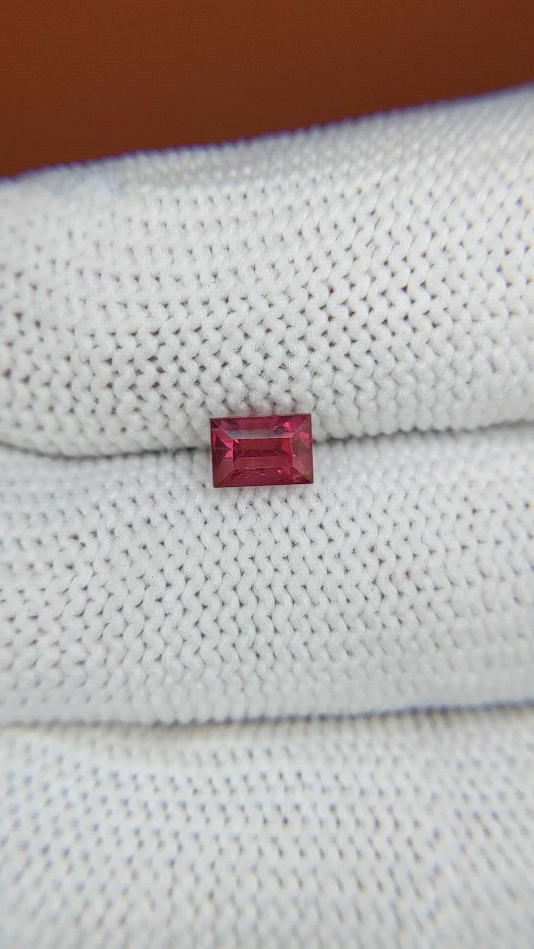 0.83 Ct. Purplish Red Rhodolite Garnet from Ceylon (Sri Lanka) Size Video