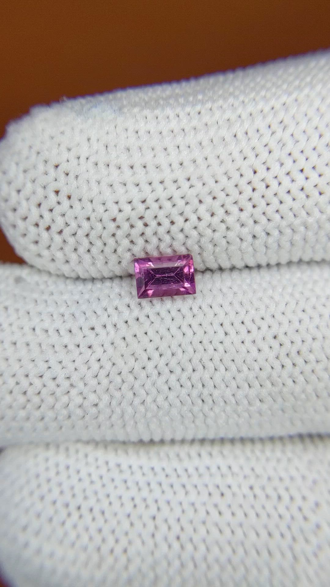 0.49 Ct. Pinkish Purple Rhodolite Garnet from Ceylon (Sri Lanka) Size Video