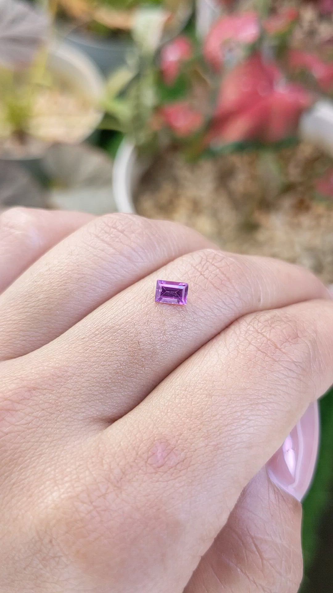 0.49 Ct. Pinkish Purple Rhodolite Garnet from Ceylon (Sri Lanka) Size Video