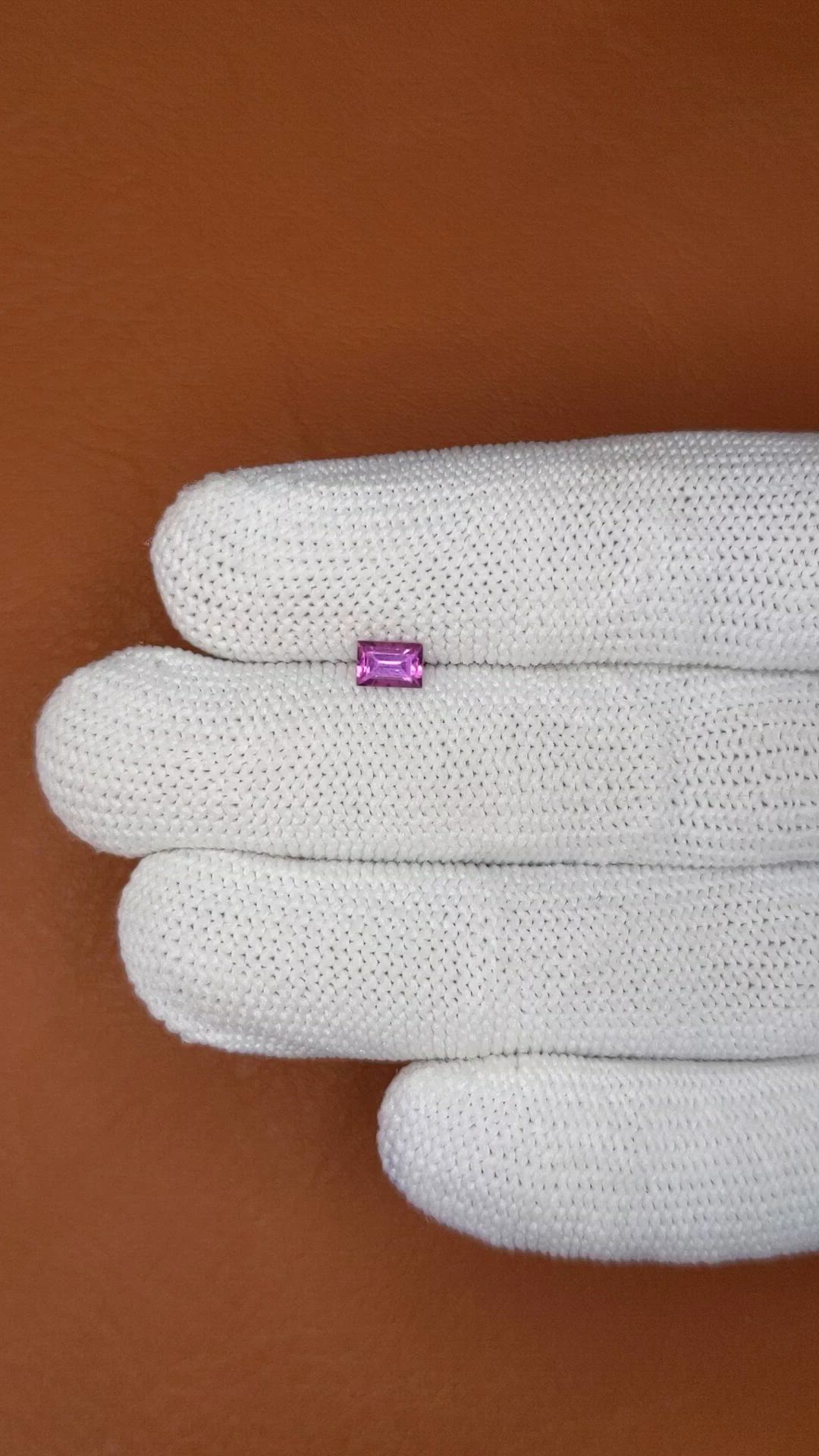 0.49 Ct. Pinkish Purple Rhodolite Garnet from Ceylon (Sri Lanka) Size Video