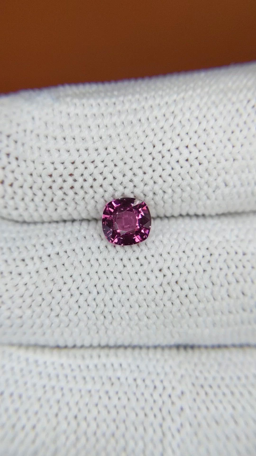 0.89 Ct. Purplish Pink Rhodolite Garnet from Ceylon (Sri Lanka) Size Video