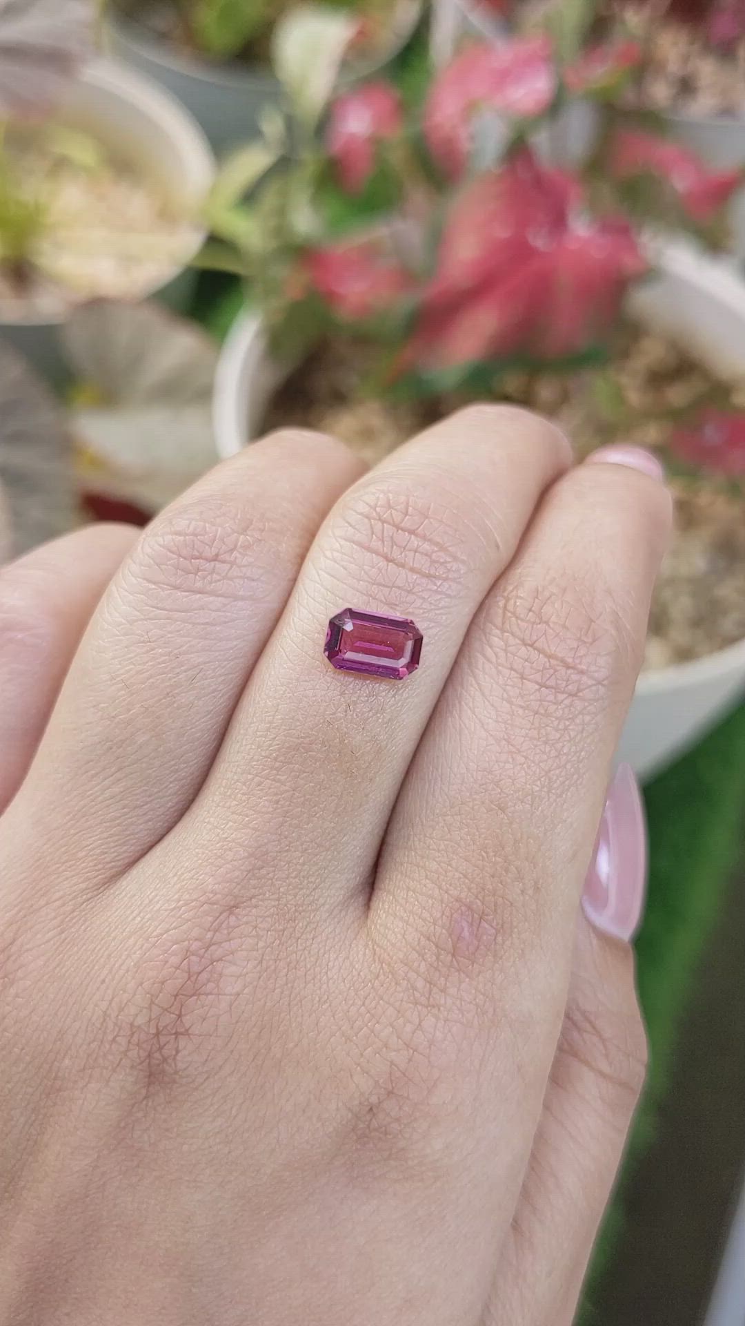 1.43 Ct. Purplish Pink Rhodolite Garnet from Ceylon (Sri Lanka) Size Video