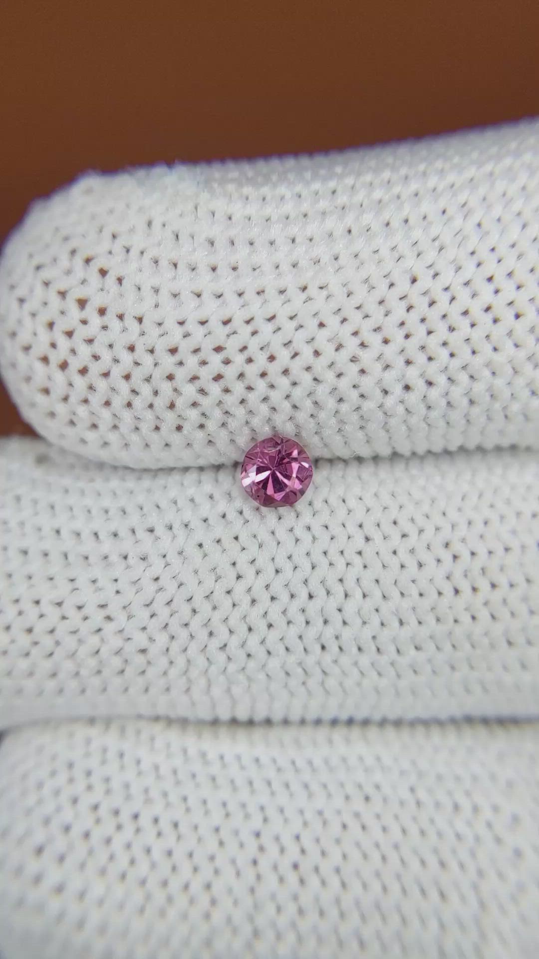 0.31 Ct. Purplish Pink Rhodolite Garnet from Ceylon (Sri Lanka) Size Video