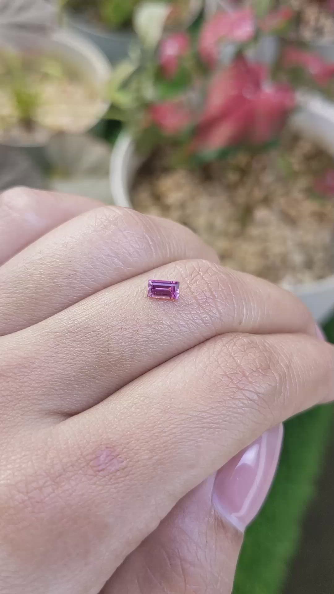 0.37 Ct. Pinkish Purple Rhodolite Garnet from Ceylon (Sri Lanka) Size Video