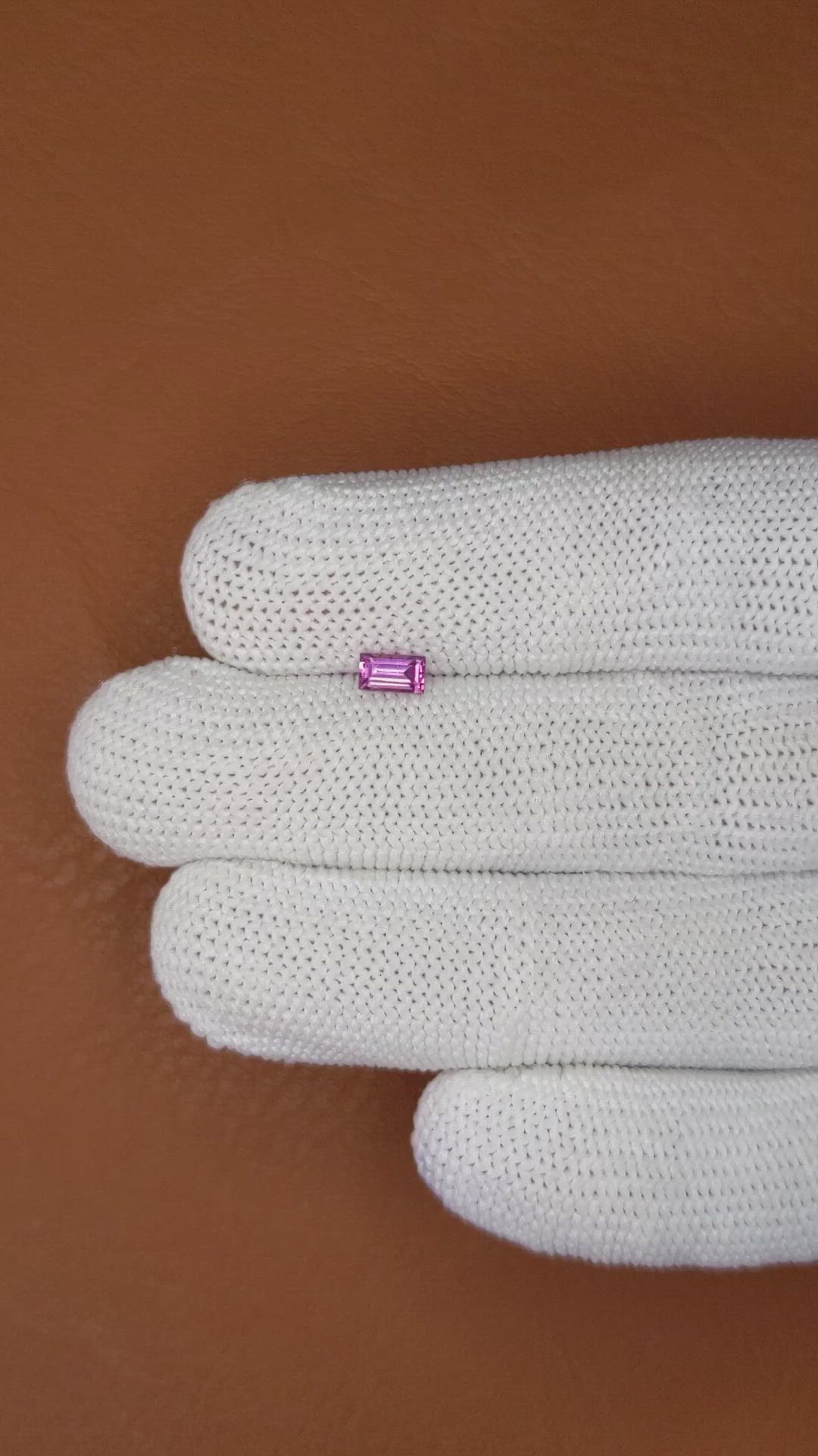 0.37 Ct. Pinkish Purple Rhodolite Garnet from Ceylon (Sri Lanka) Size Video