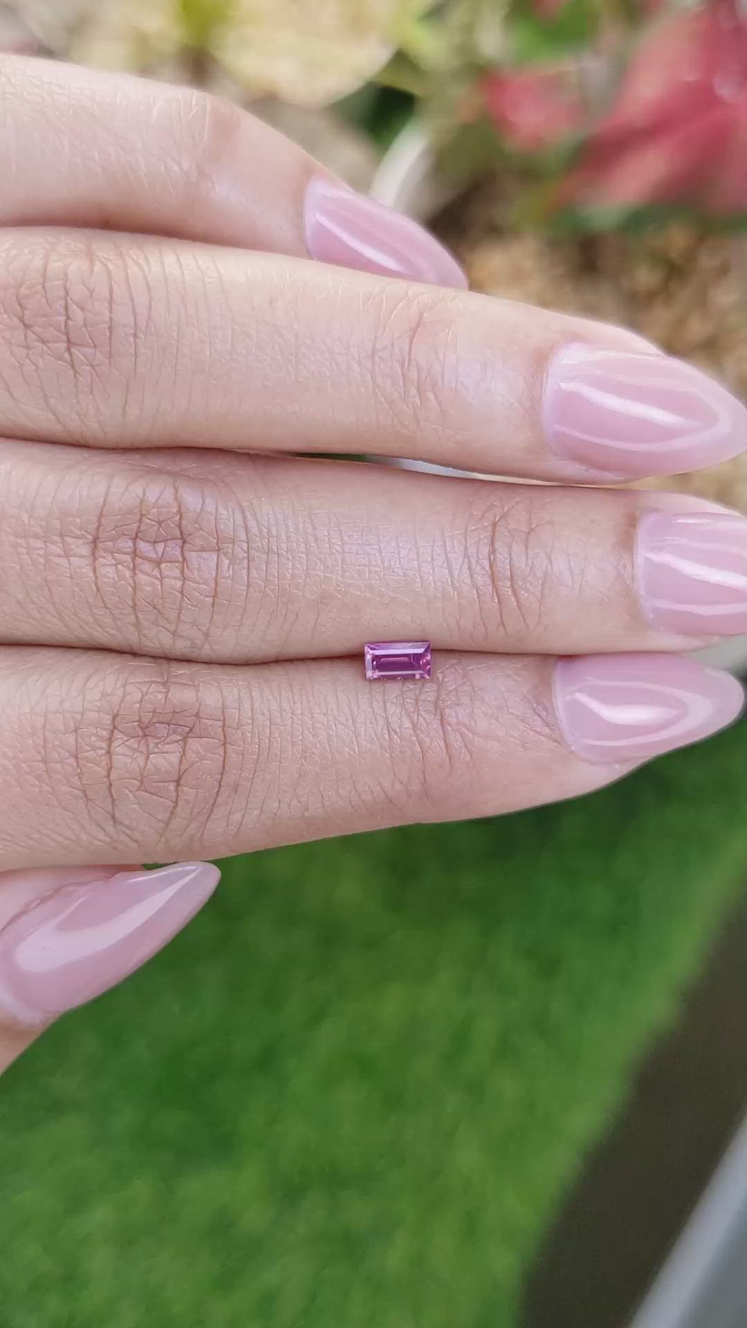 0.37 Ct. Pinkish Purple Rhodolite Garnet from Ceylon (Sri Lanka) Size Video