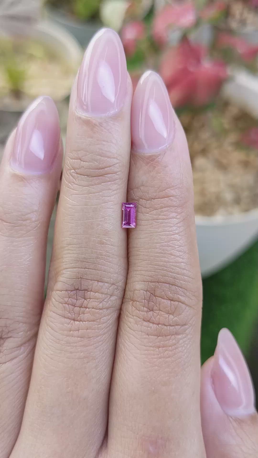 0.37 Ct. Pinkish Purple Rhodolite Garnet from Ceylon (Sri Lanka) Size Video