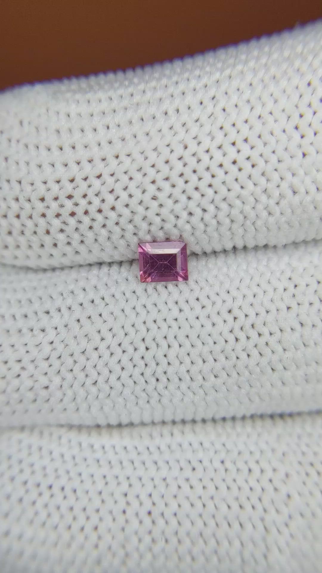 0.33 Ct. Pinkish Purple Rhodolite Garnet from Ceylon (Sri Lanka) Size Video