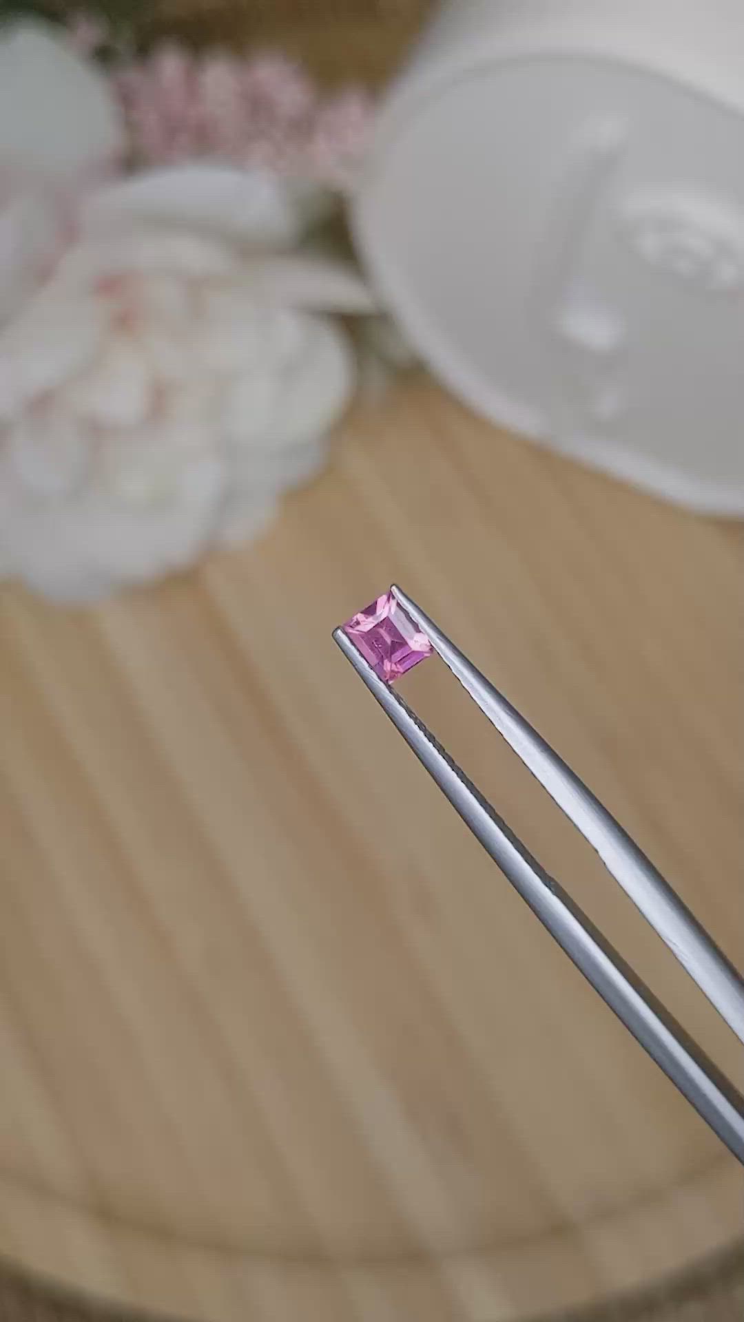 0.33 Ct. Pinkish Purple Rhodolite Garnet from Ceylon (Sri Lanka) Size Video