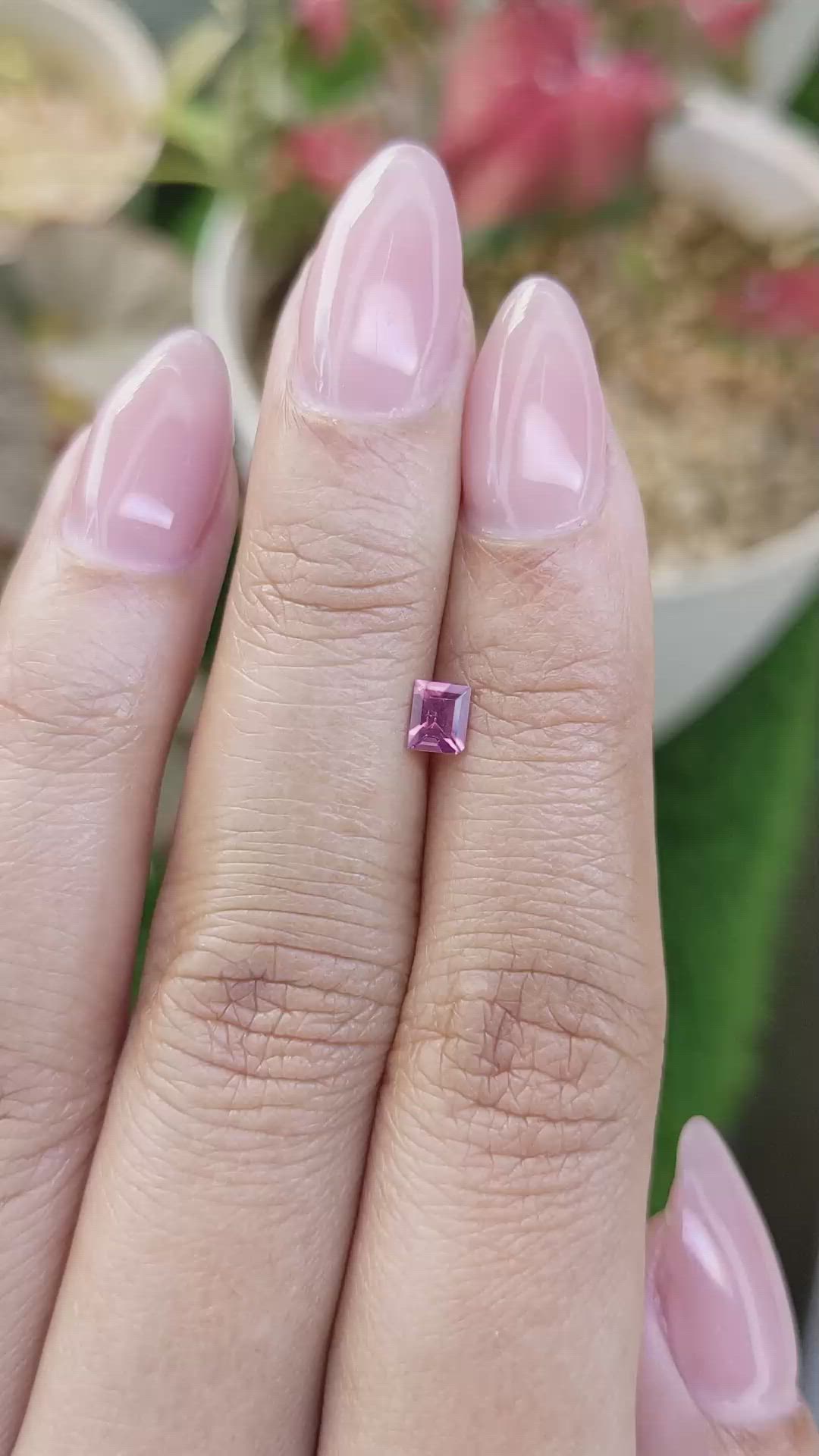 0.33 Ct. Pinkish Purple Rhodolite Garnet from Ceylon (Sri Lanka) Size Video