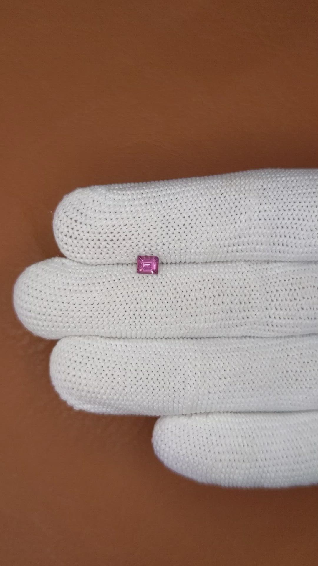 0.33 Ct. Pinkish Purple Rhodolite Garnet from Ceylon (Sri Lanka) Size Video