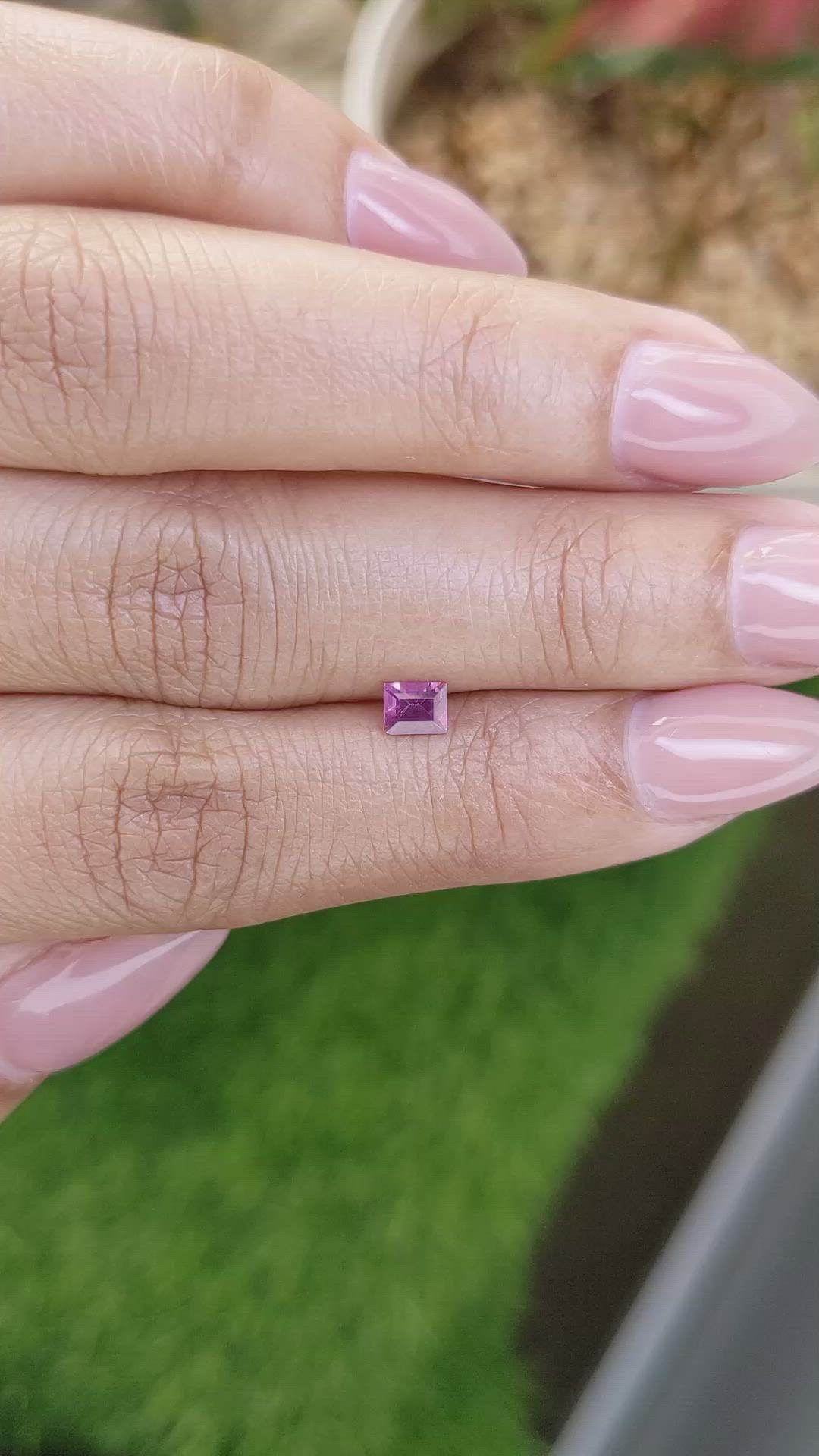 0.33 Ct. Pinkish Purple Rhodolite Garnet from Ceylon (Sri Lanka) Size Video