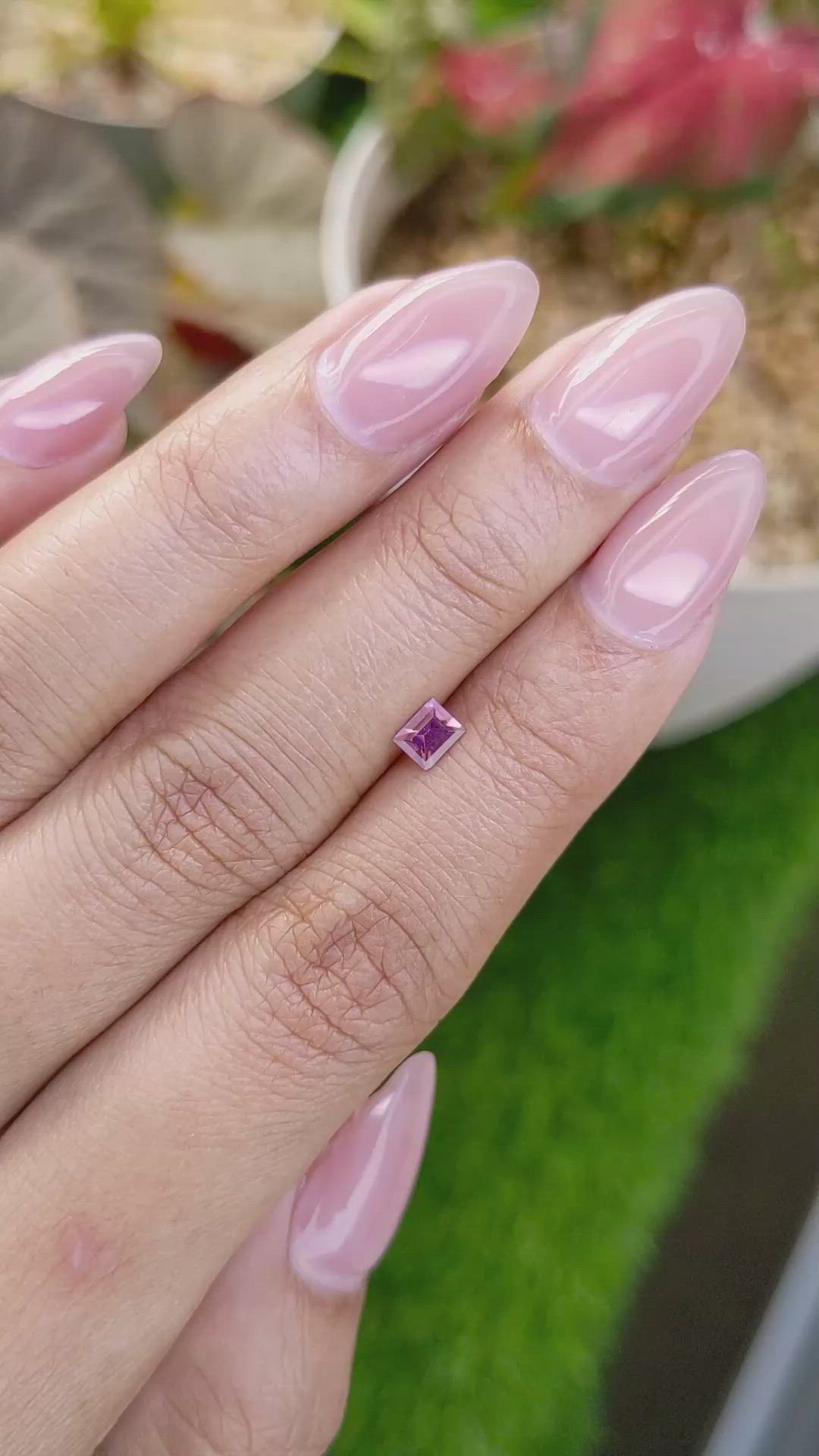 0.33 Ct. Pinkish Purple Rhodolite Garnet from Ceylon (Sri Lanka) Size Video
