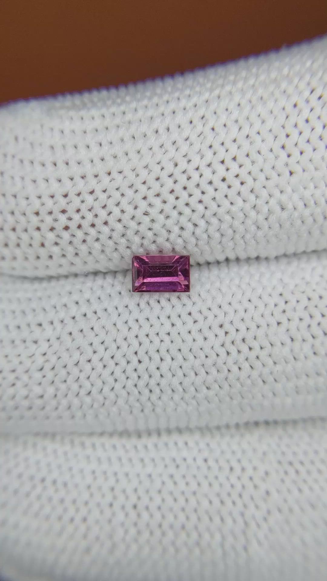 0.60 Ct. Purplish Pink Rhodolite Garnet from Ceylon (Sri Lanka) Size Video