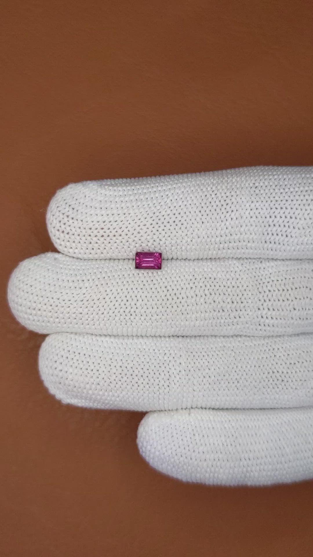 0.60 Ct. Purplish Pink Rhodolite Garnet from Ceylon (Sri Lanka) Size Video