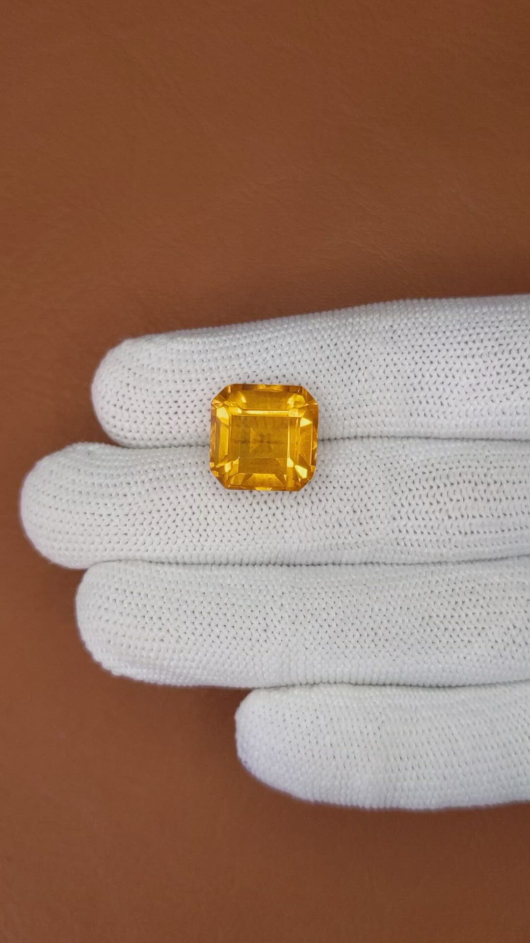 12.05 Ct. Yellowish Orange Citrine from Ceylon (Sri Lanka) Size Video