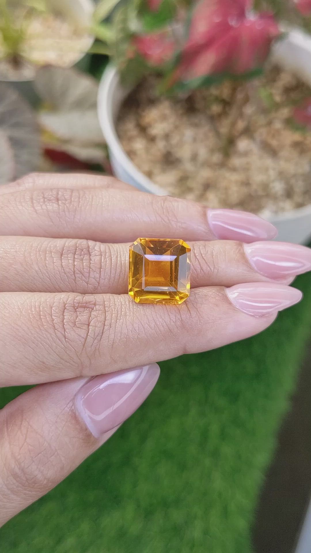 11.20 Ct. Yellowish Orange Citrine from Ceylon (Sri Lanka) Size Video
