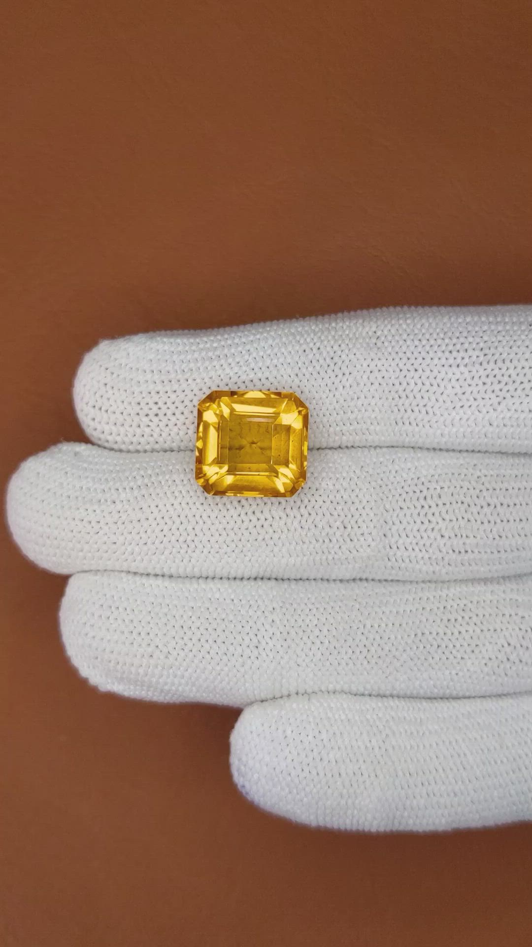 11.20 Ct. Yellowish Orange Citrine from Ceylon (Sri Lanka) Size Video