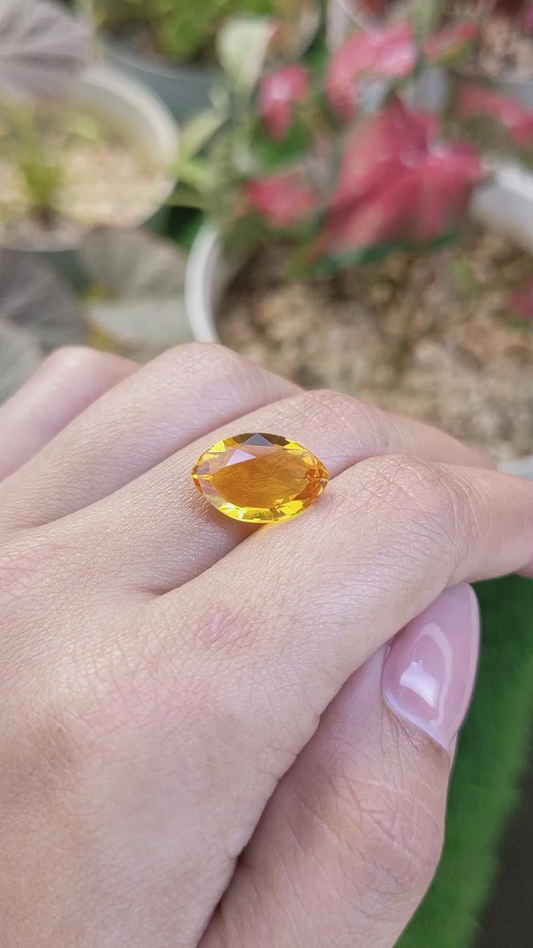 6.44 Ct. Yellowish Orange Citrine from Ceylon (Sri Lanka) Size Video