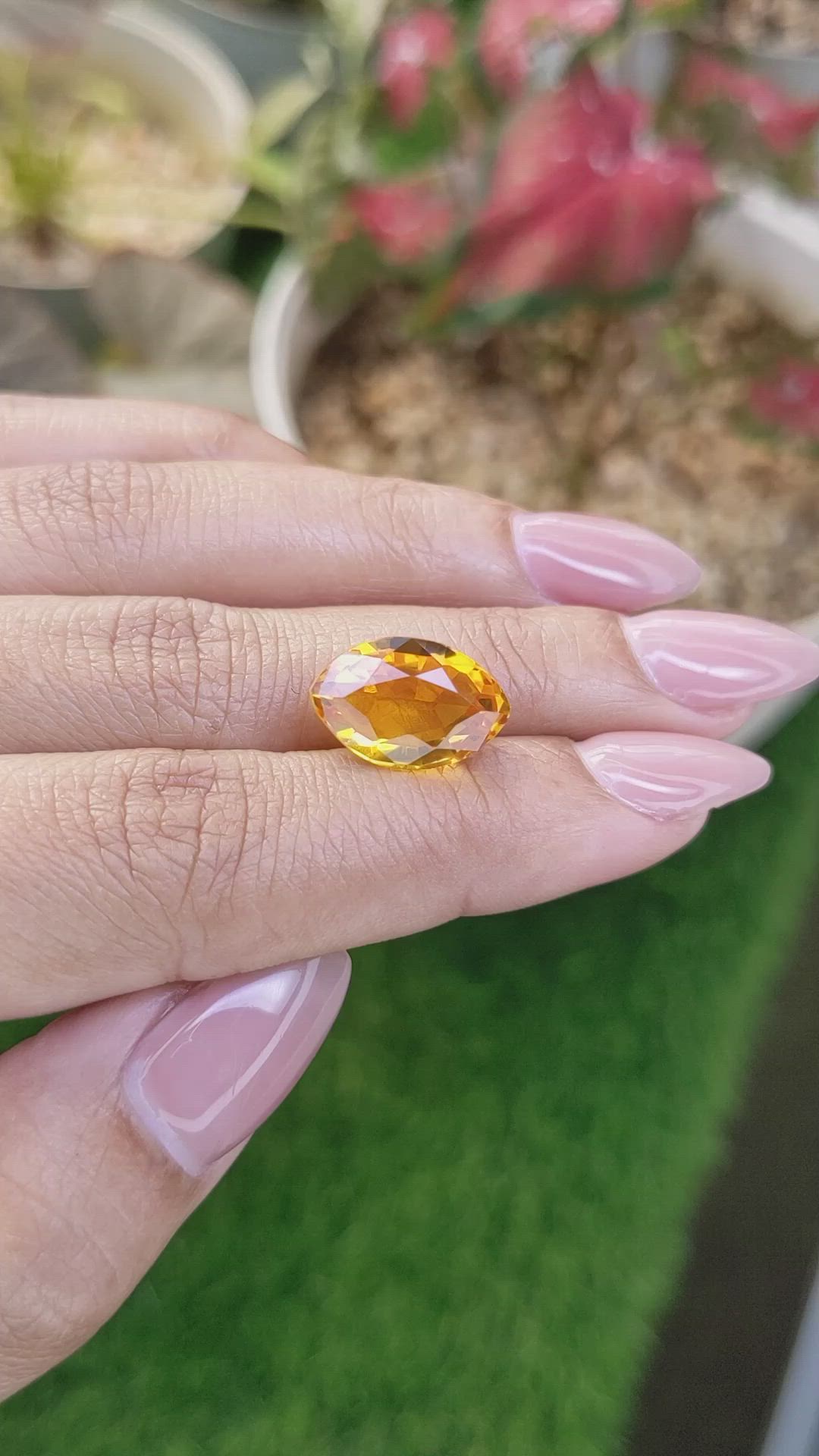 6.44 Ct. Yellowish Orange Citrine from Ceylon (Sri Lanka) Size Video