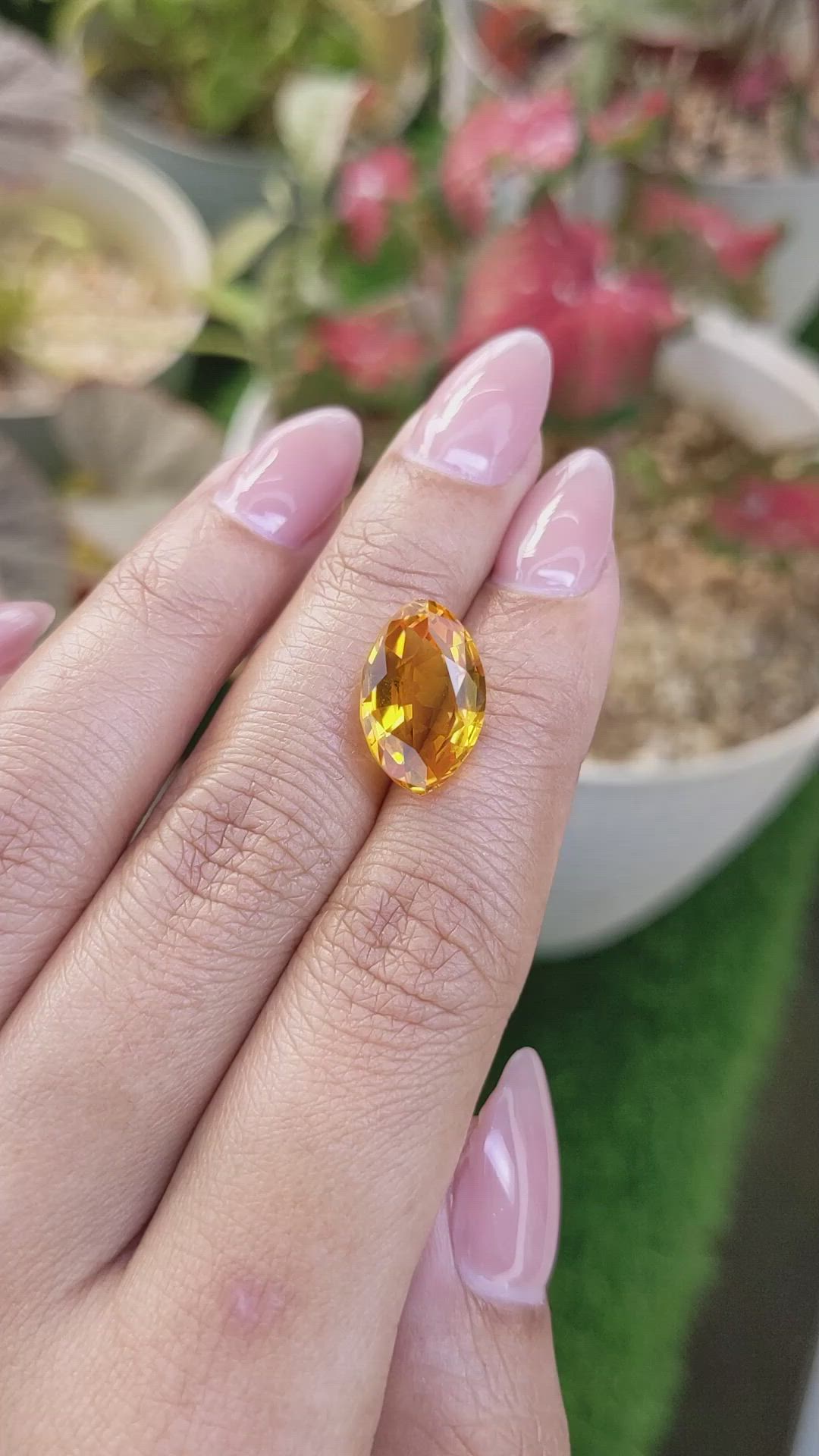 6.44 Ct. Yellowish Orange Citrine from Ceylon (Sri Lanka) Size Video