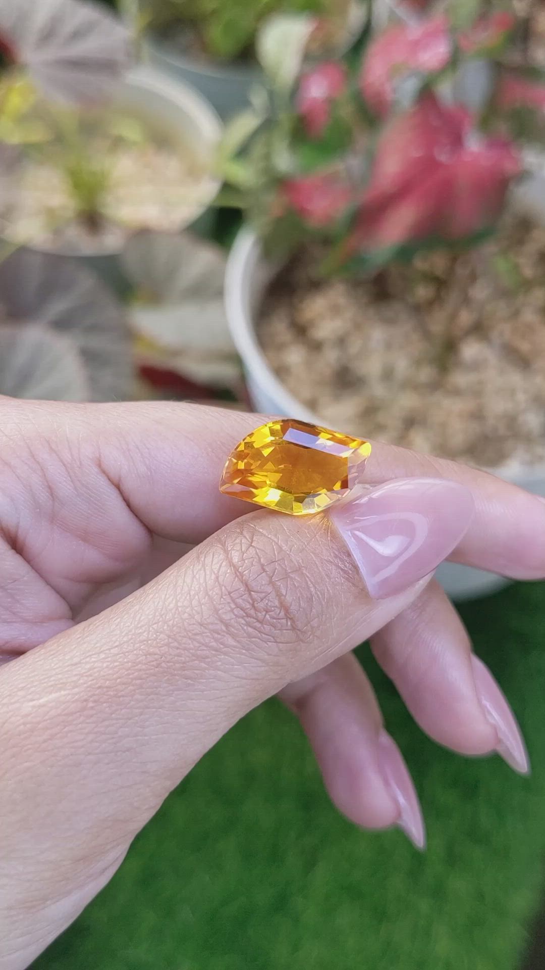 8.31 Ct. Yellowish Orange Citrine from Ceylon (Sri Lanka) Size Video