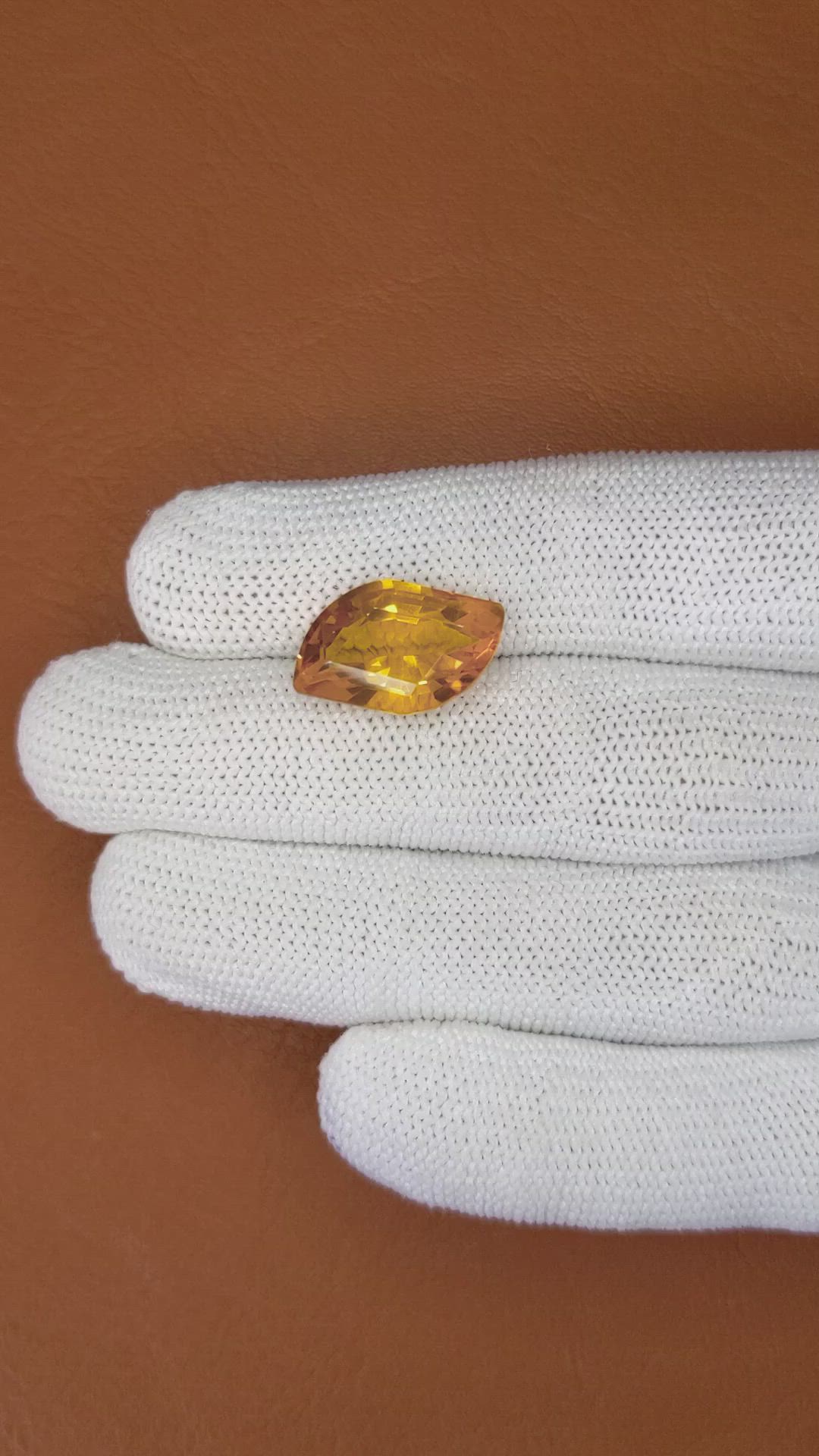 8.31 Ct. Yellowish Orange Citrine from Ceylon (Sri Lanka) Size Video