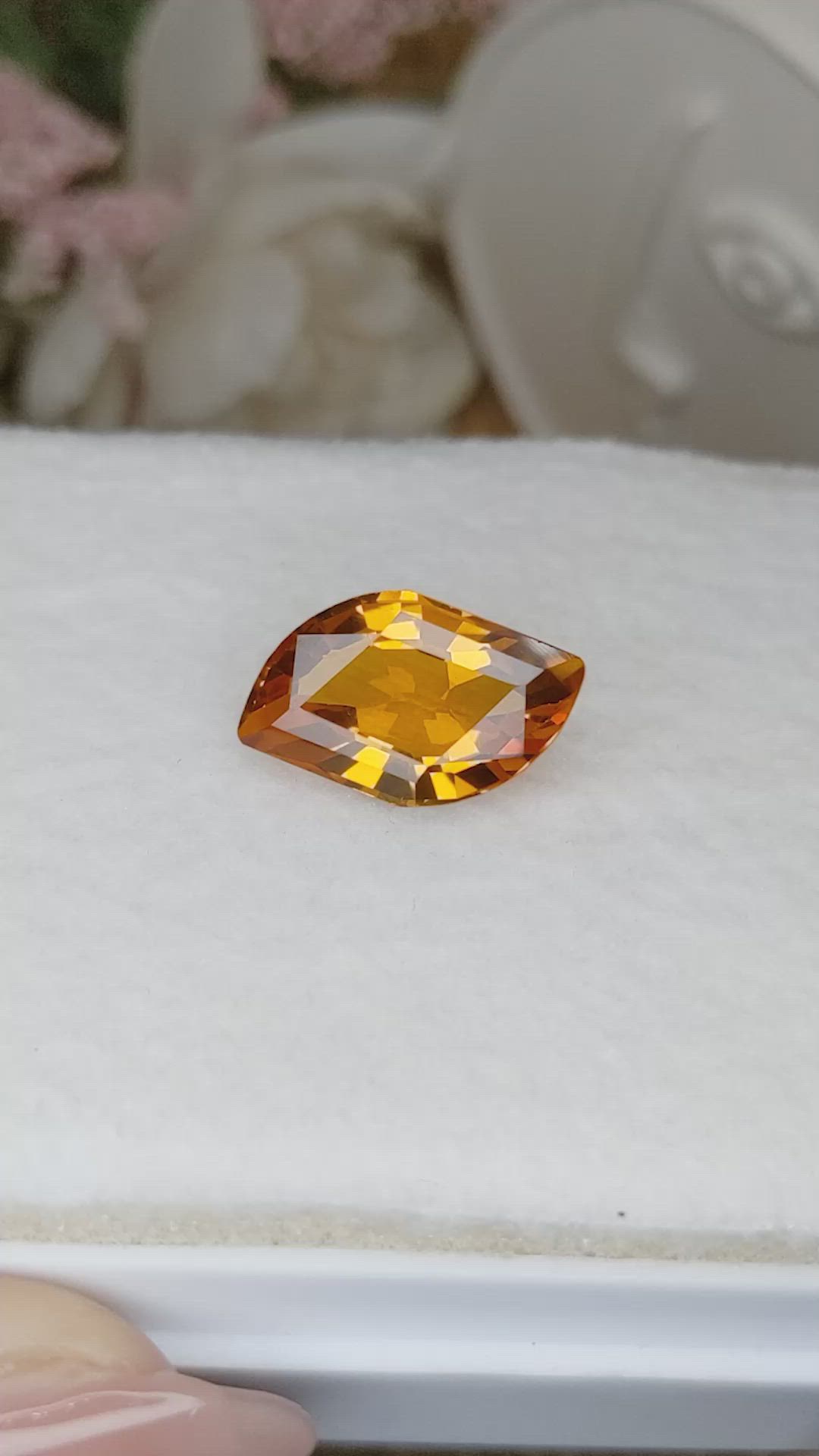 8.31 Ct. Yellowish Orange Citrine from Ceylon (Sri Lanka) Size Video