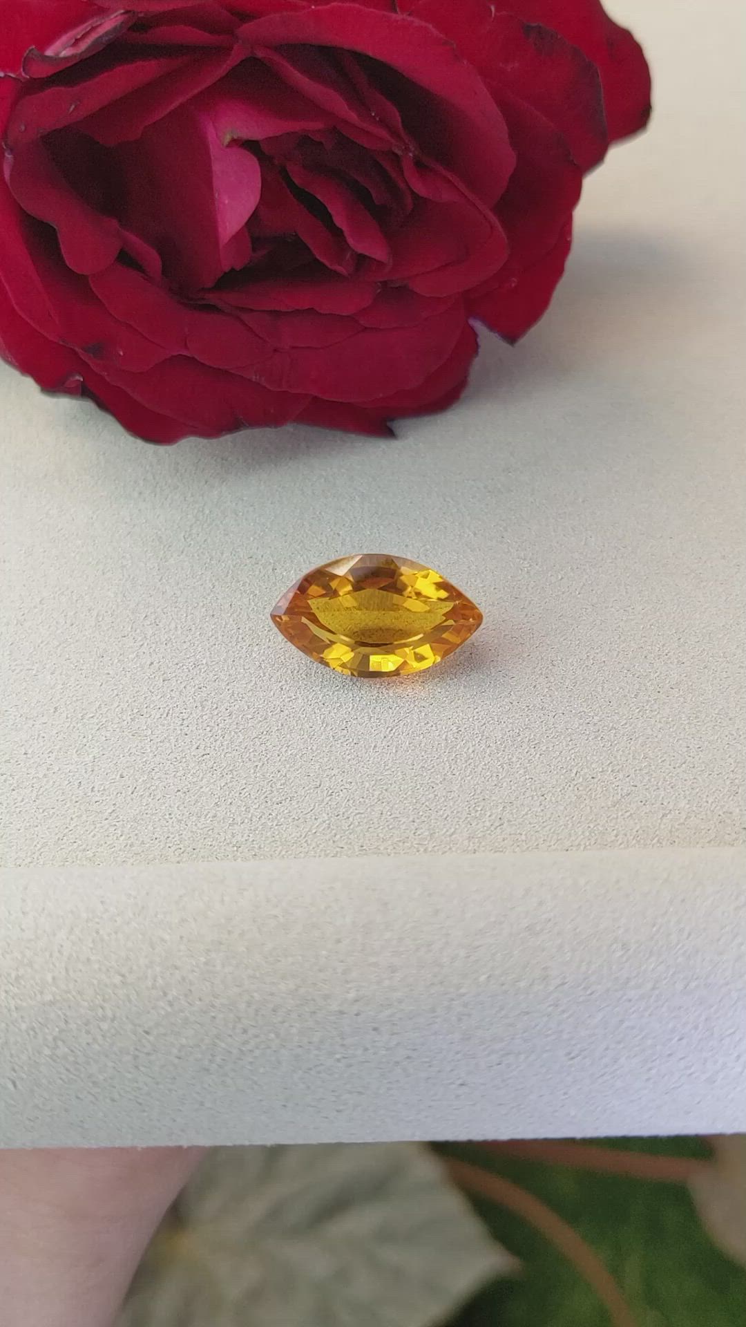 9.90 Ct. Yellowish Orange Citrine from Ceylon (Sri Lanka) Size Video