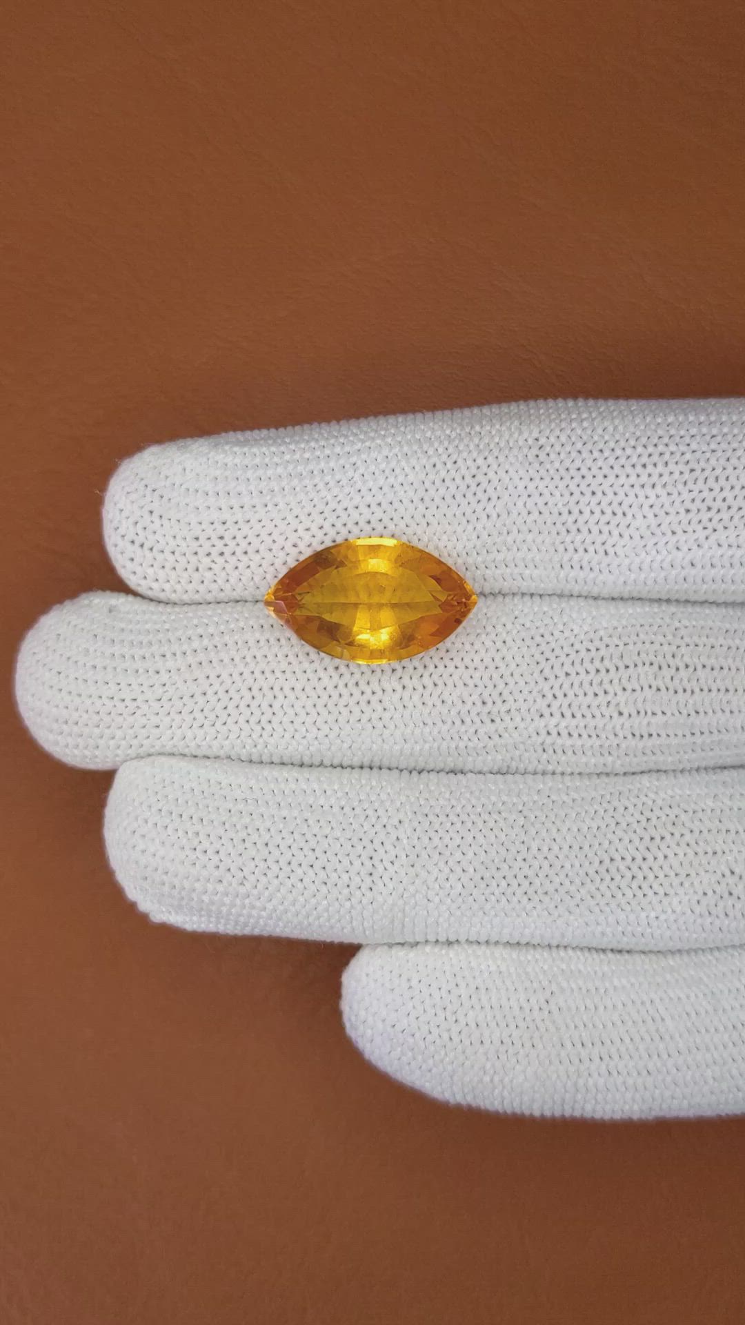 9.90 Ct. Yellowish Orange Citrine from Ceylon (Sri Lanka) Size Video