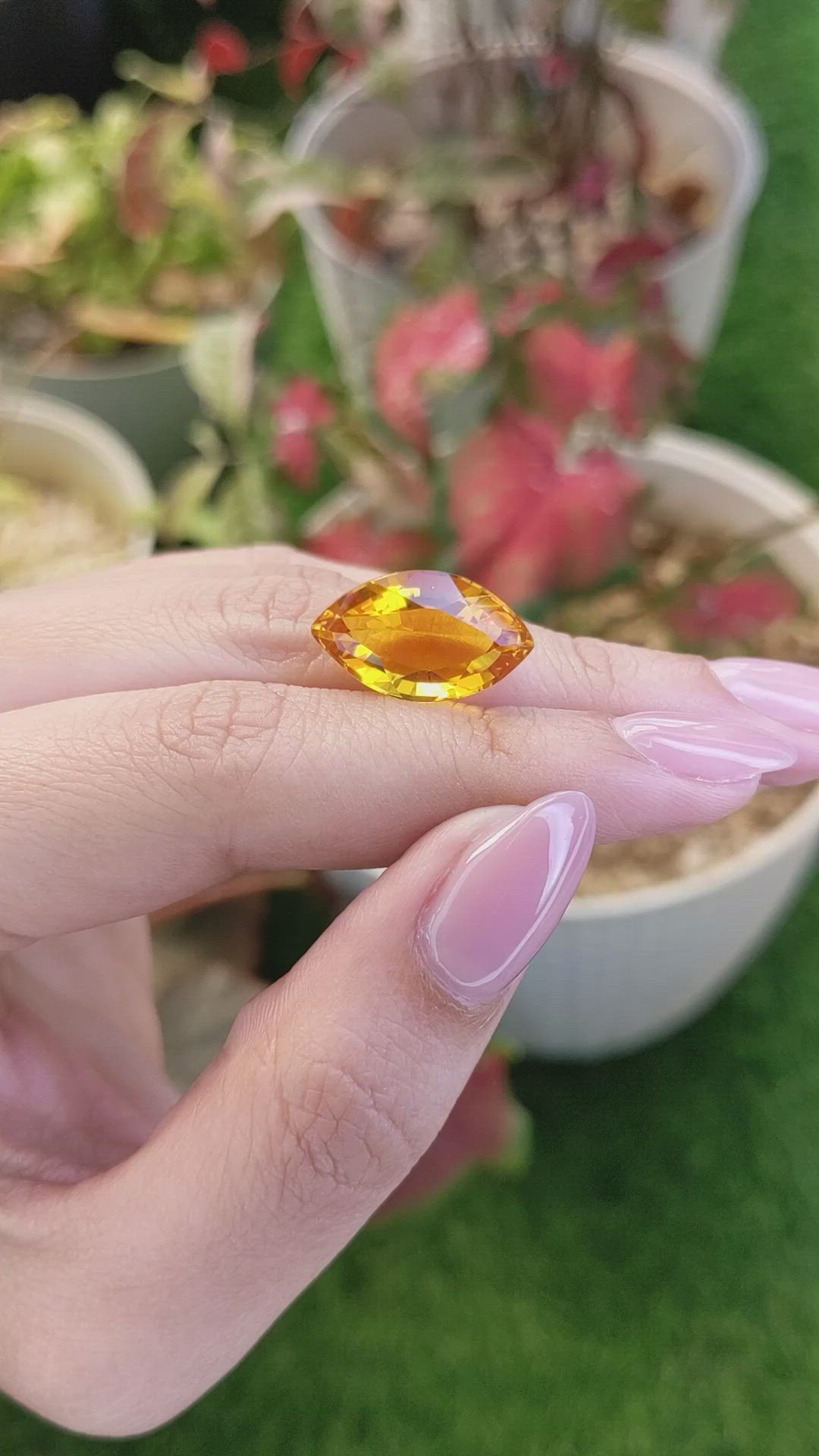 9.90 Ct. Yellowish Orange Citrine from Ceylon (Sri Lanka) Size Video