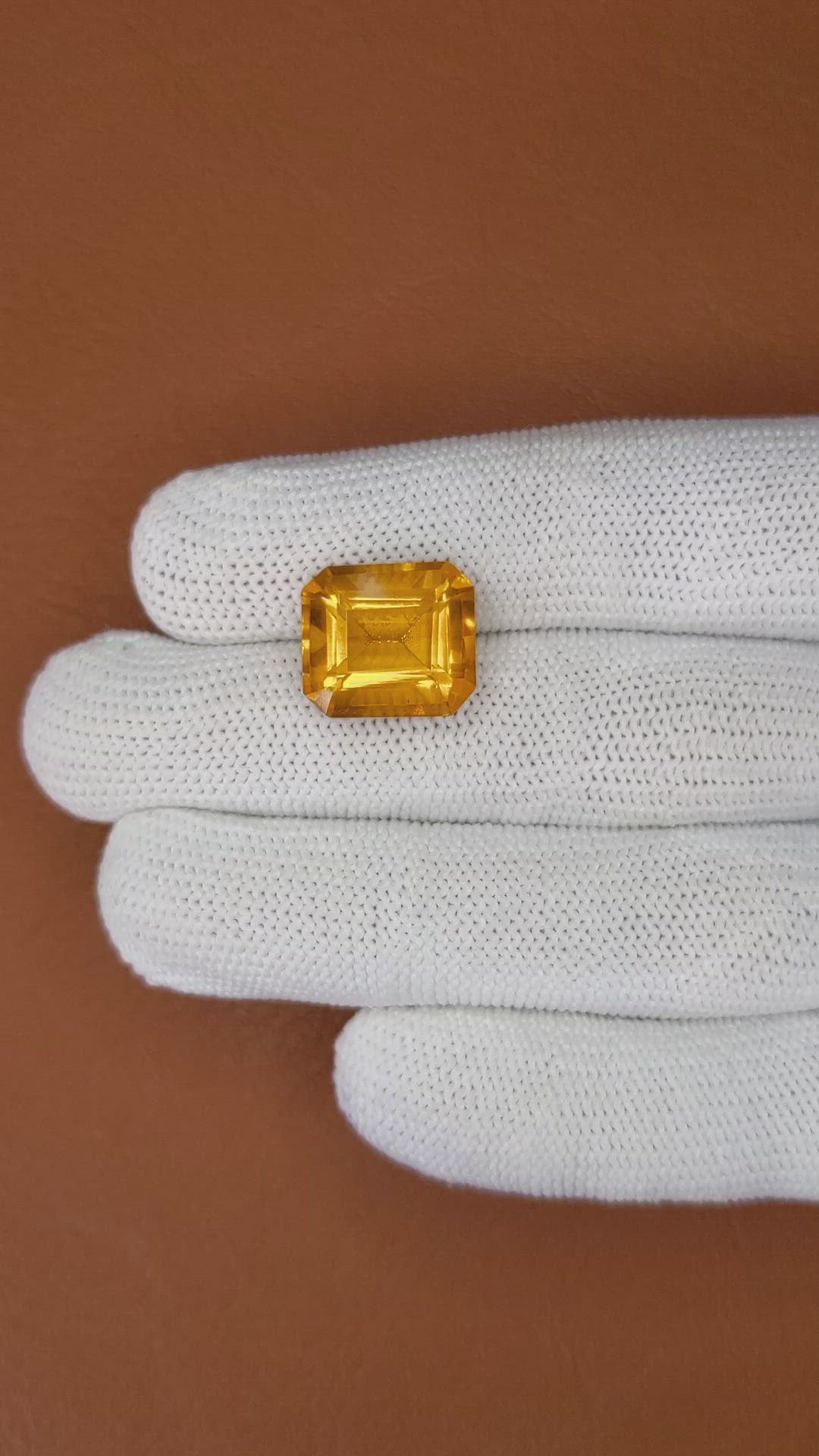 10.80 Ct. Yellowish Orange Citrine from Ceylon (Sri Lanka) Size Video