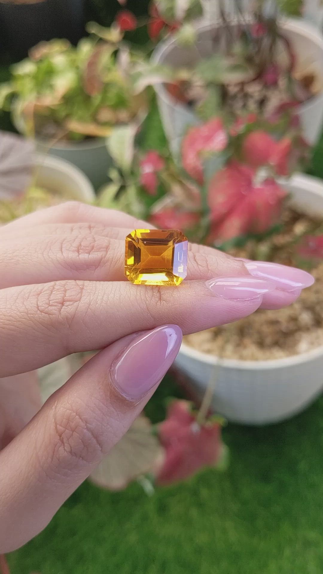10.80 Ct. Yellowish Orange Citrine from Ceylon (Sri Lanka) Size Video