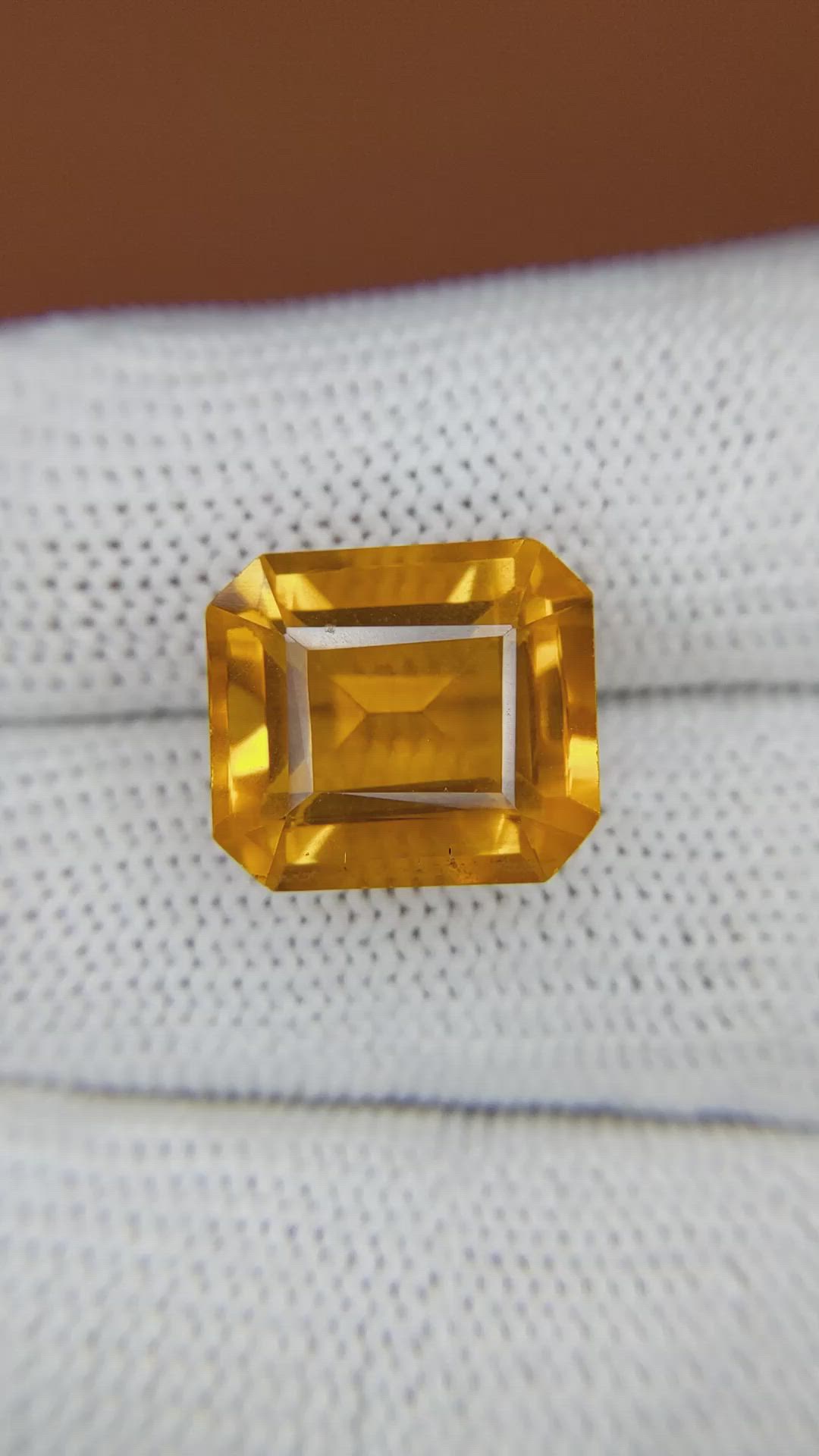 10.80 Ct. Yellowish Orange Citrine from Ceylon (Sri Lanka) Size Video