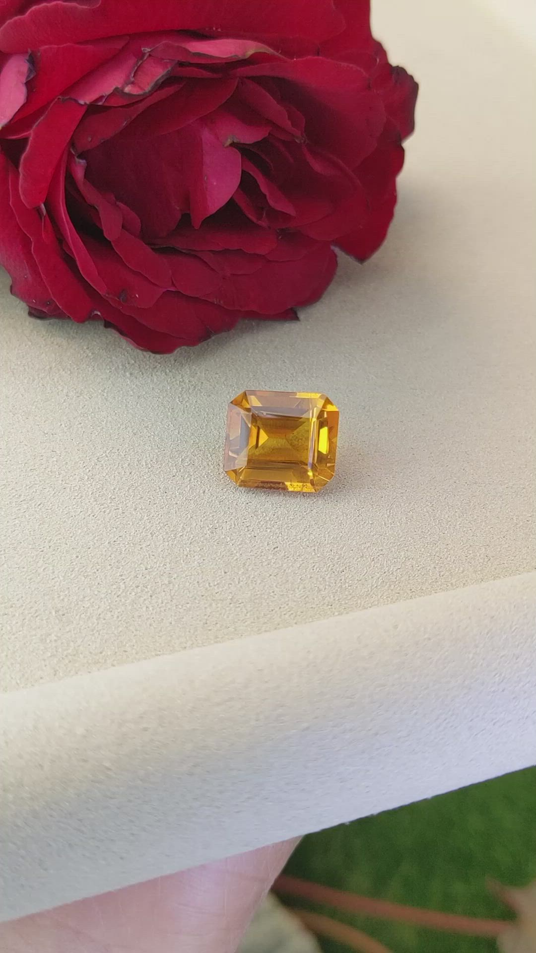 10.80 Ct. Yellowish Orange Citrine from Ceylon (Sri Lanka) Size Video