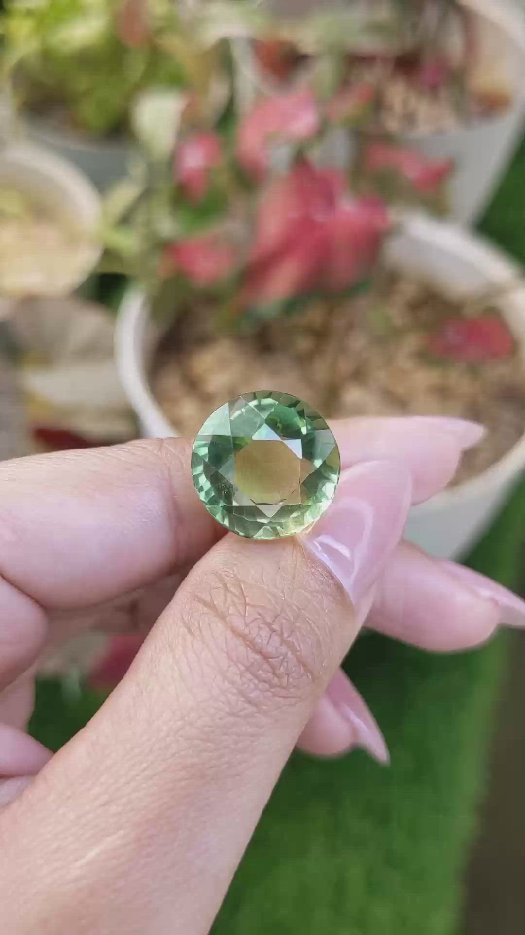 18.34 Ct. Yellowish Green Prasiolite from Brazil Size Video
