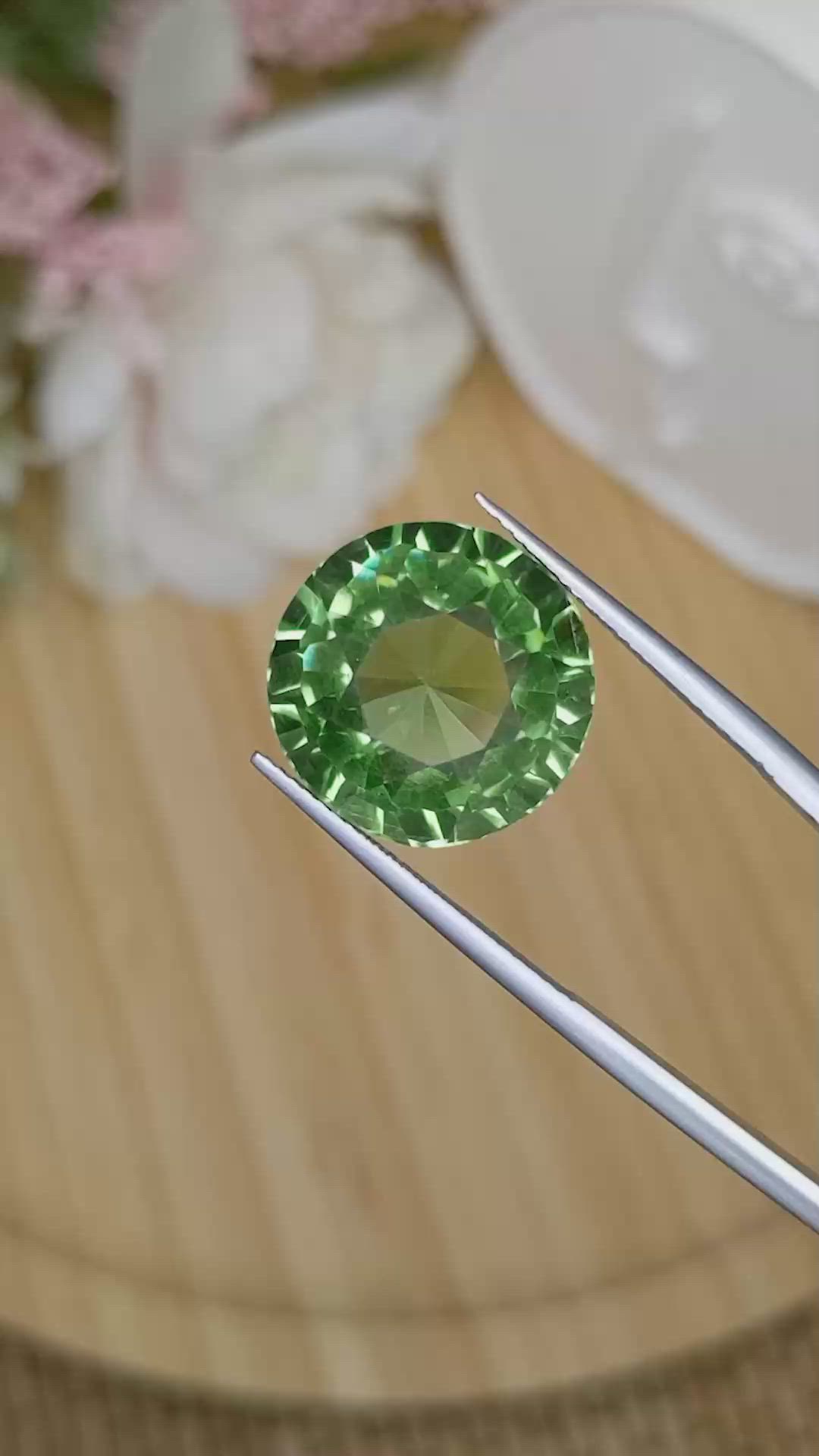 18.34 Ct. Yellowish Green Prasiolite from Brazil Size Video