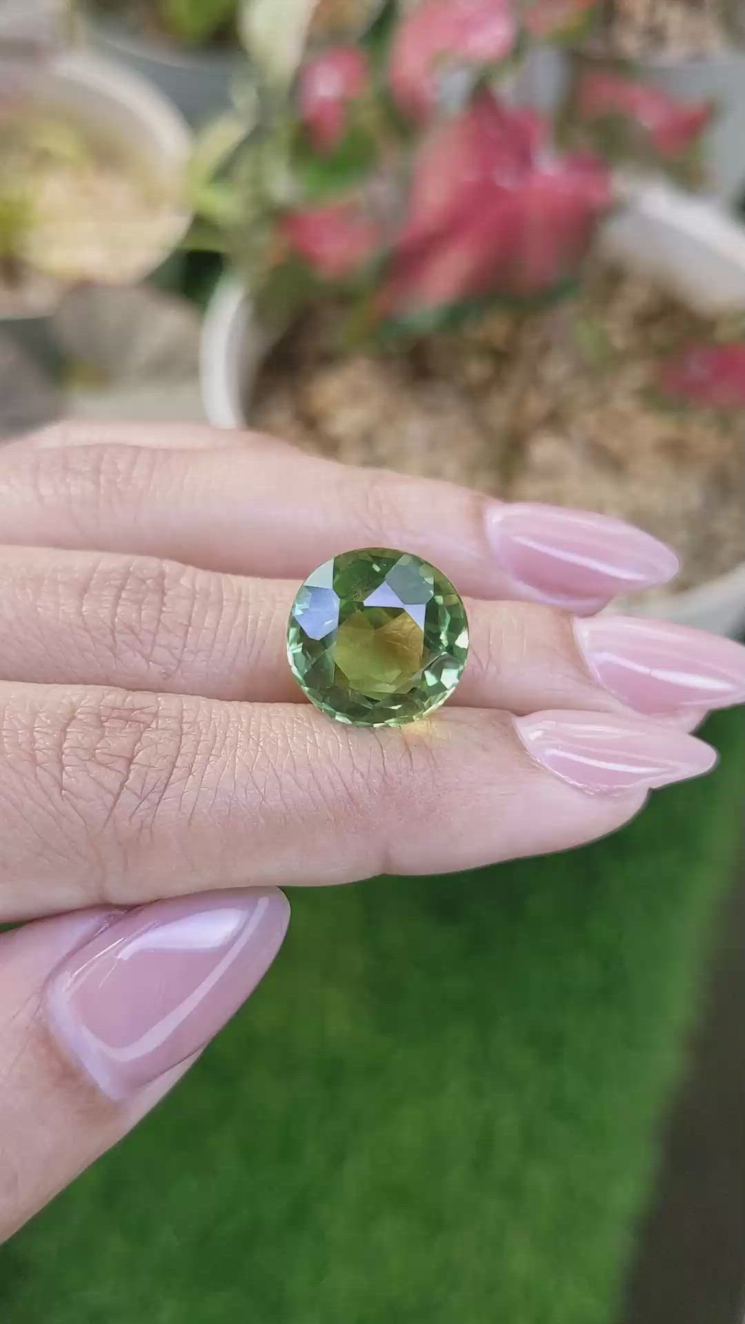 12.82 Ct. Green Prasiolite from Brazil Size Video